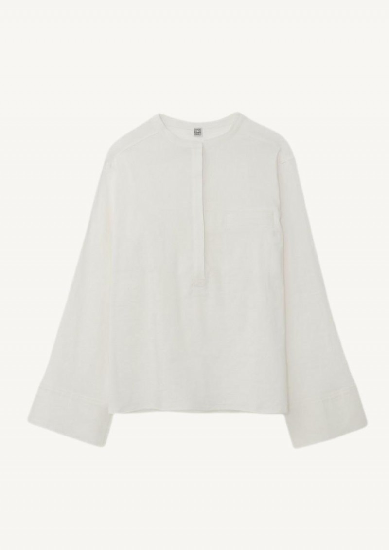 White City Linen Half Button Shirt Toteme Departement Feminin