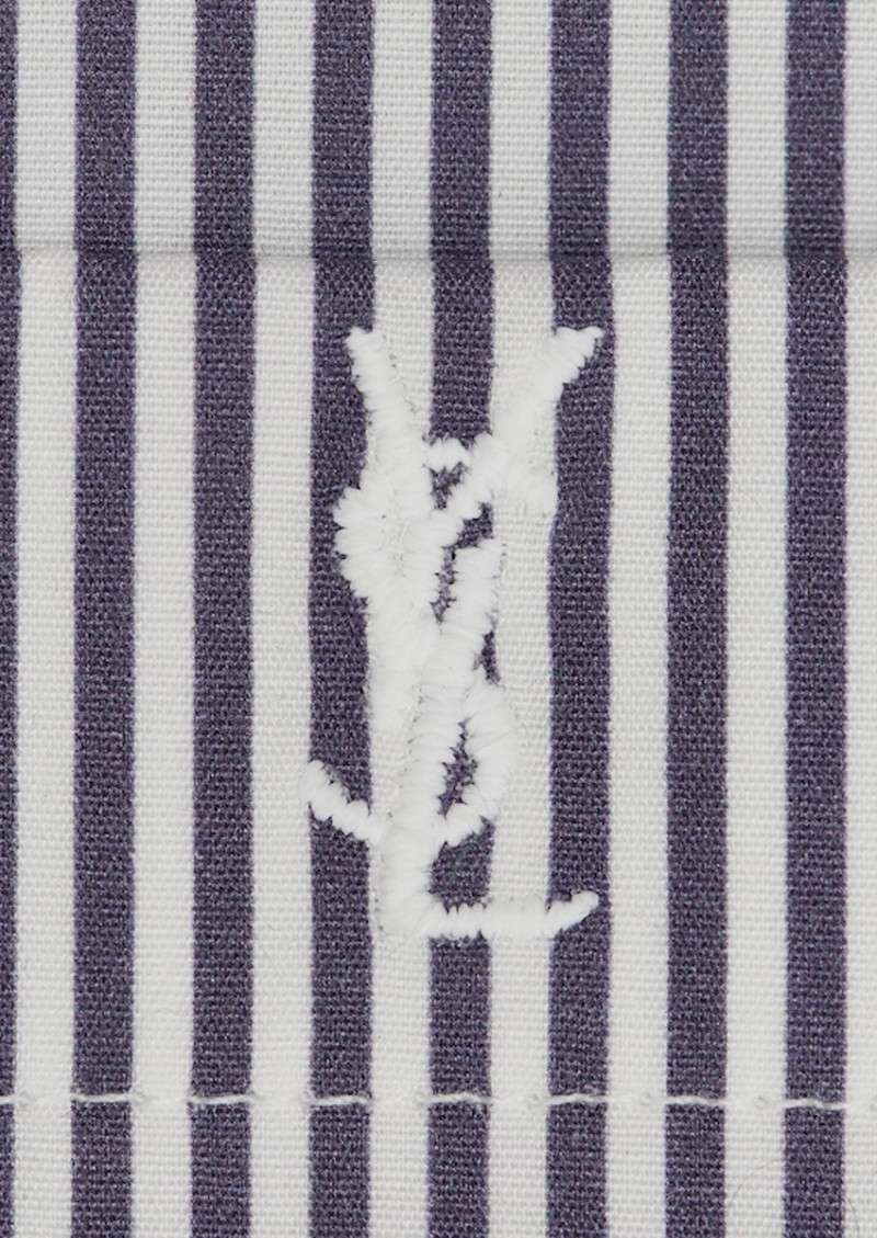 Monogrammed shirt with white stripes and ink - Saint Laurent Paris