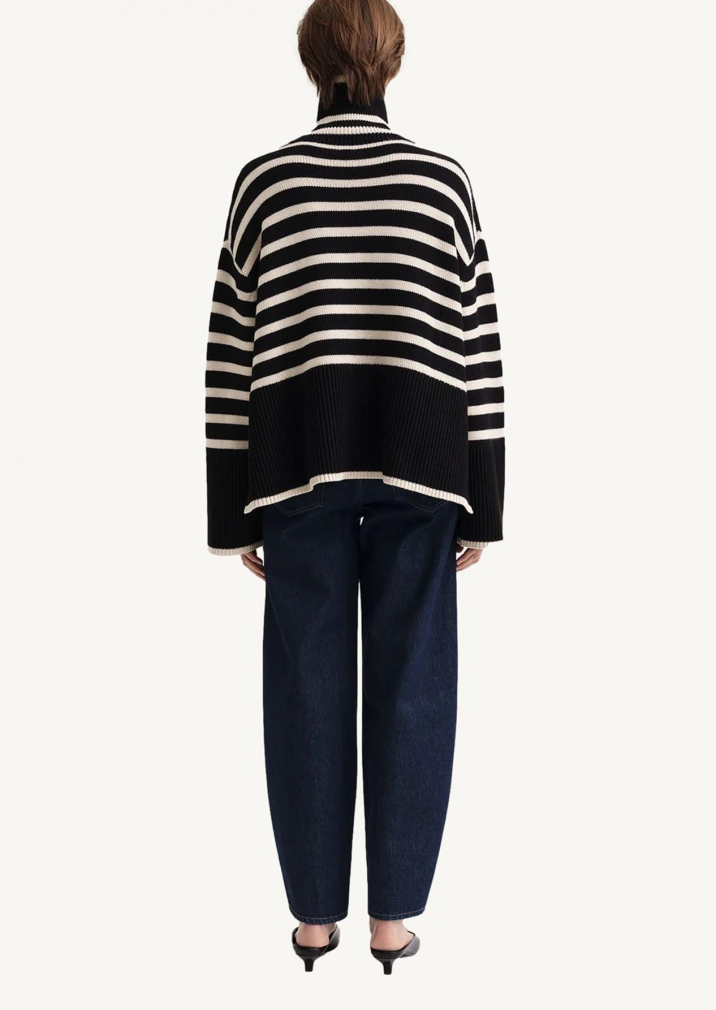 Signature stripe turtleneck black - Totême | Département Féminin