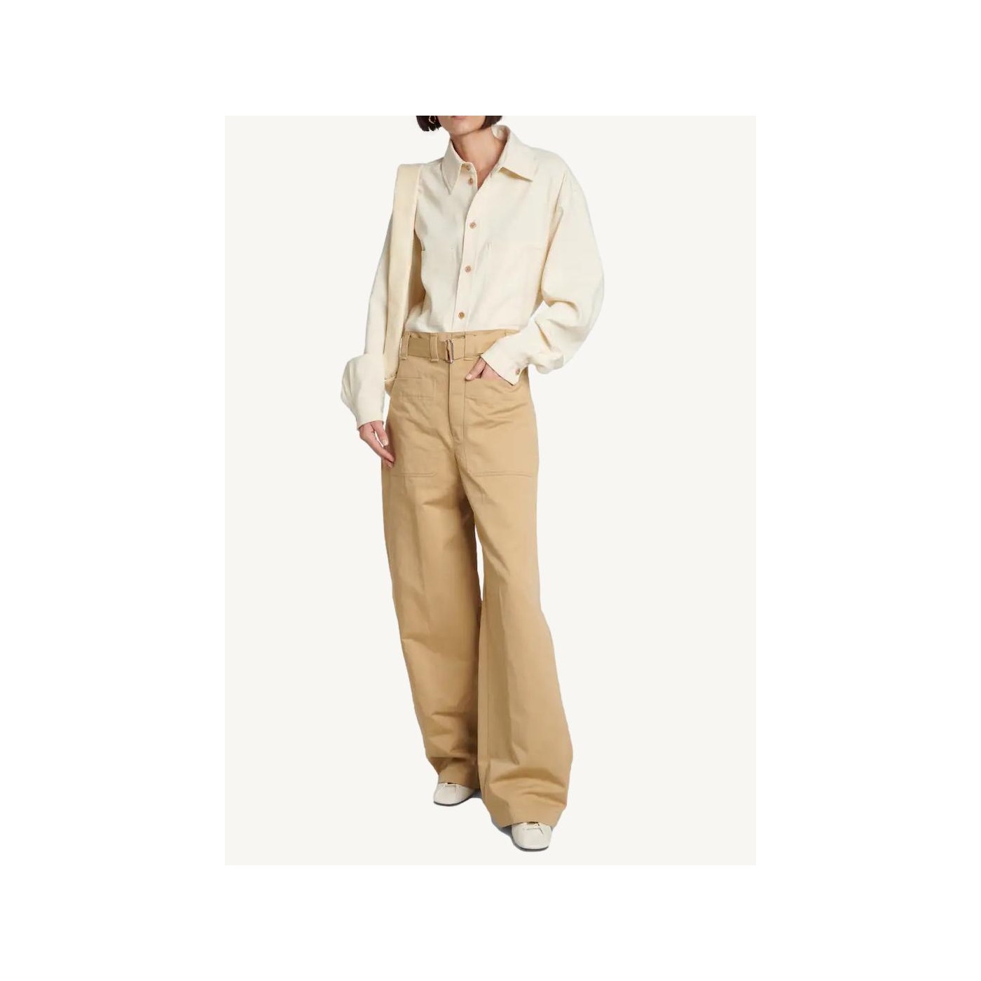 Belted high-rise wide-leg pants - Lemaire