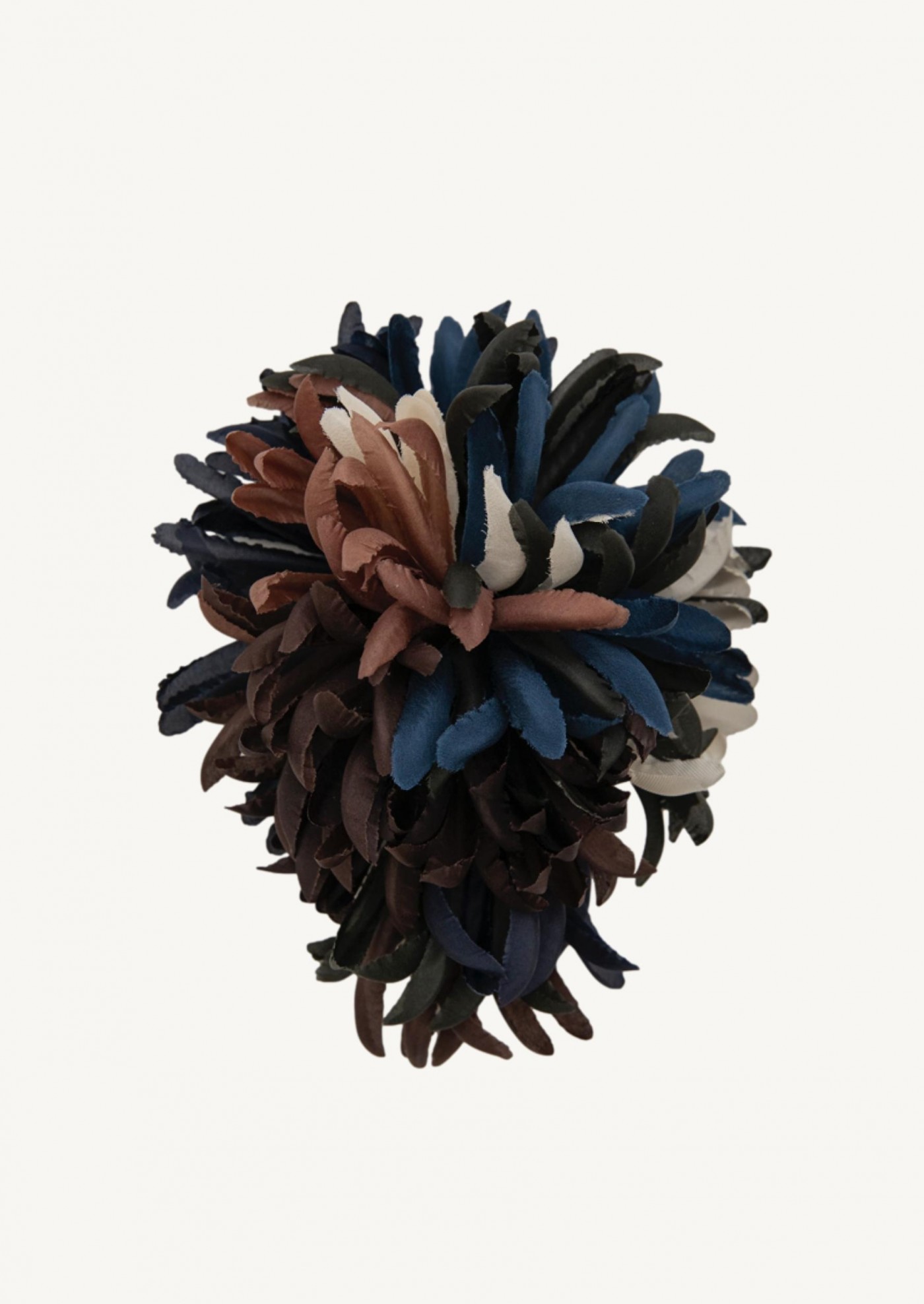 Tobacco silk crepe Anemone brooch