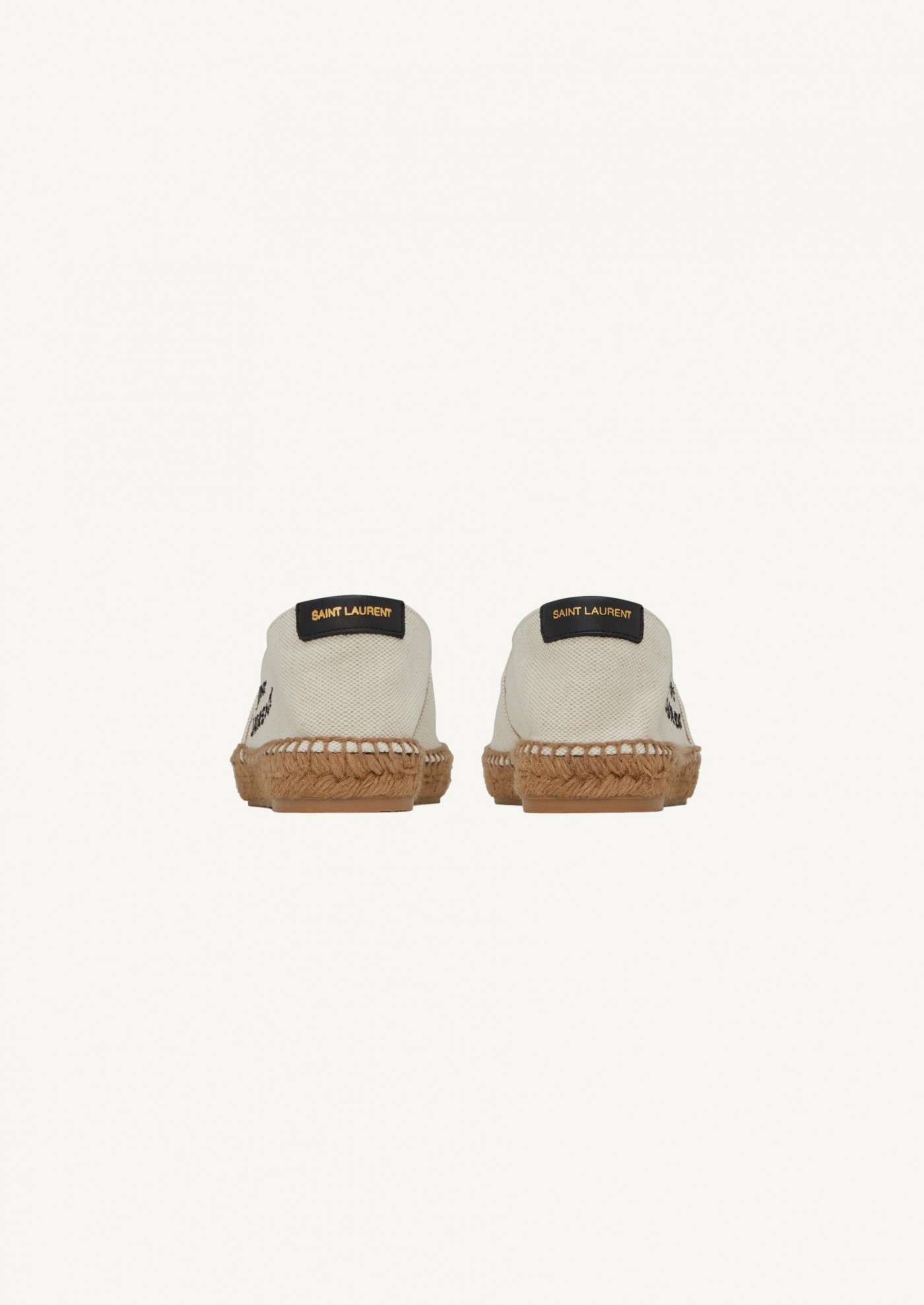 Canvas espadrilles embroidered ecru