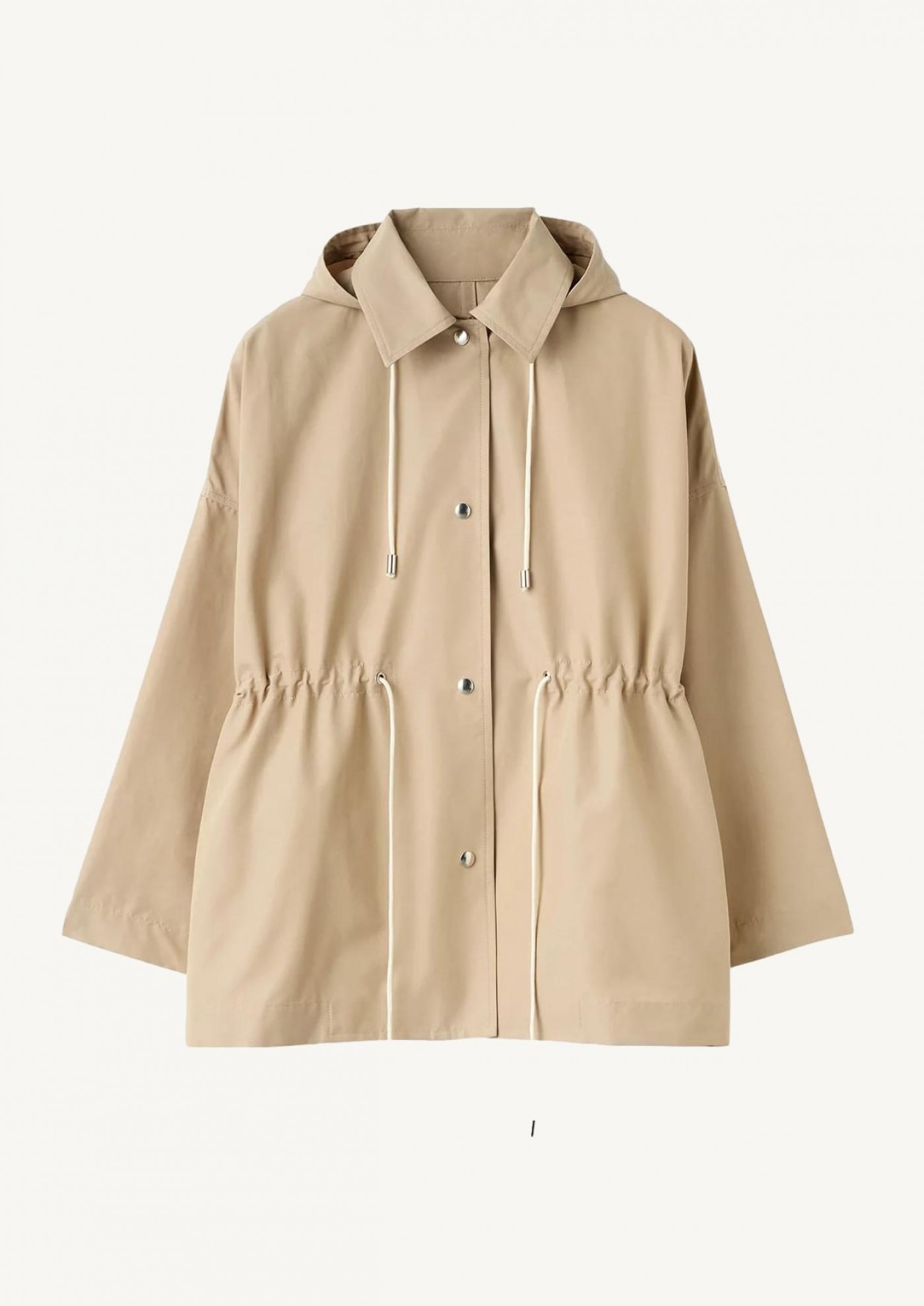 Beige cotton-nylon trench parka with hood - Totême