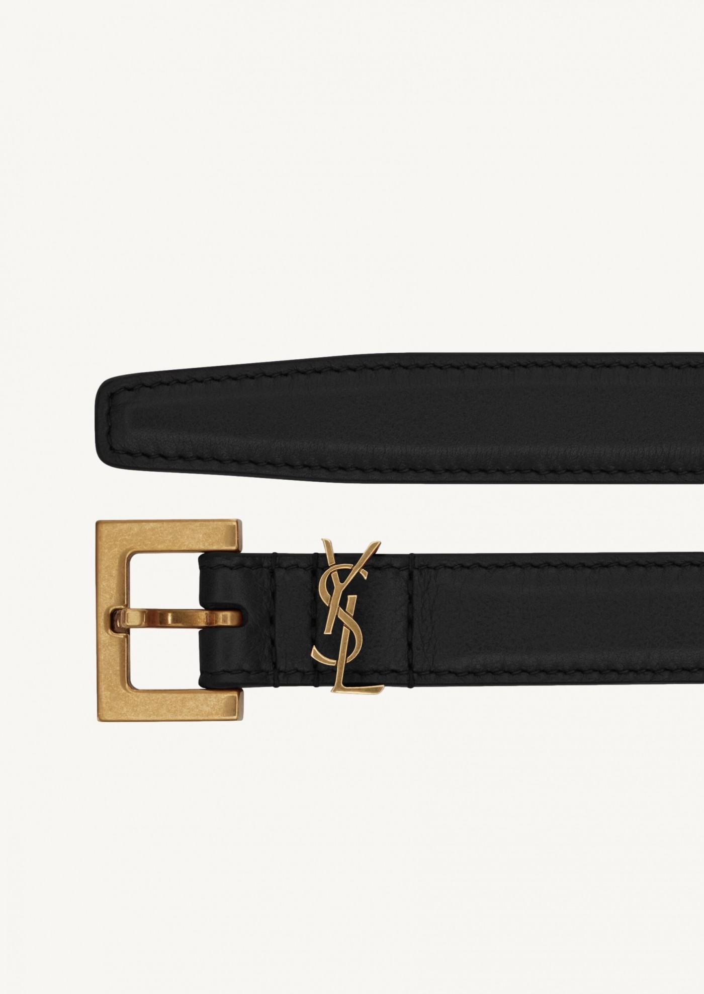 Cassandra belt with square buckle in smooth leather - Saint Laurent ...