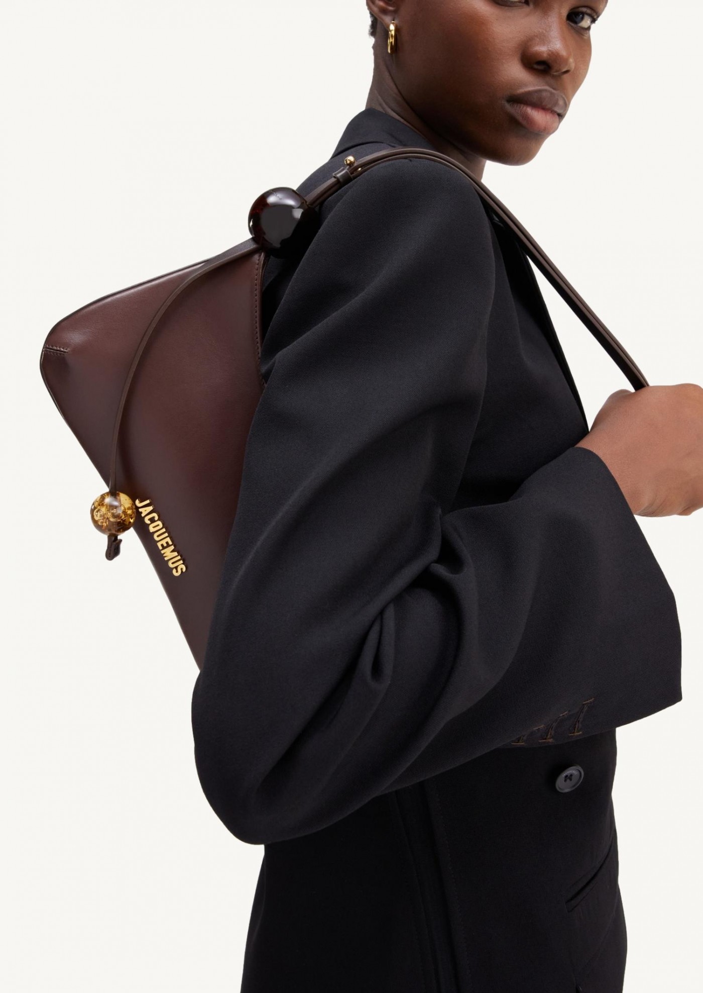 Jacquemus - Women's 'Le Bambino Long' Shoulder Bag - Brown - Leather