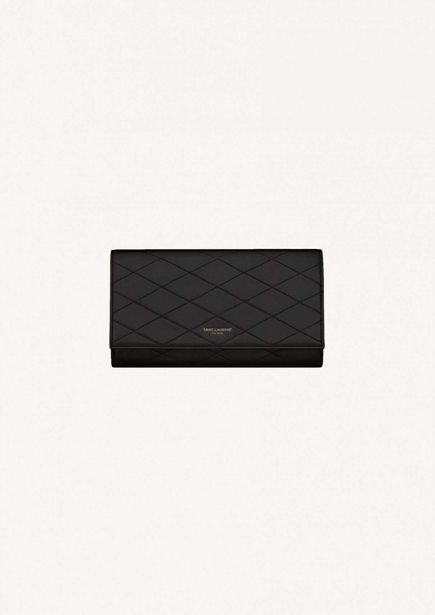 YSL logo quilted flap wallet