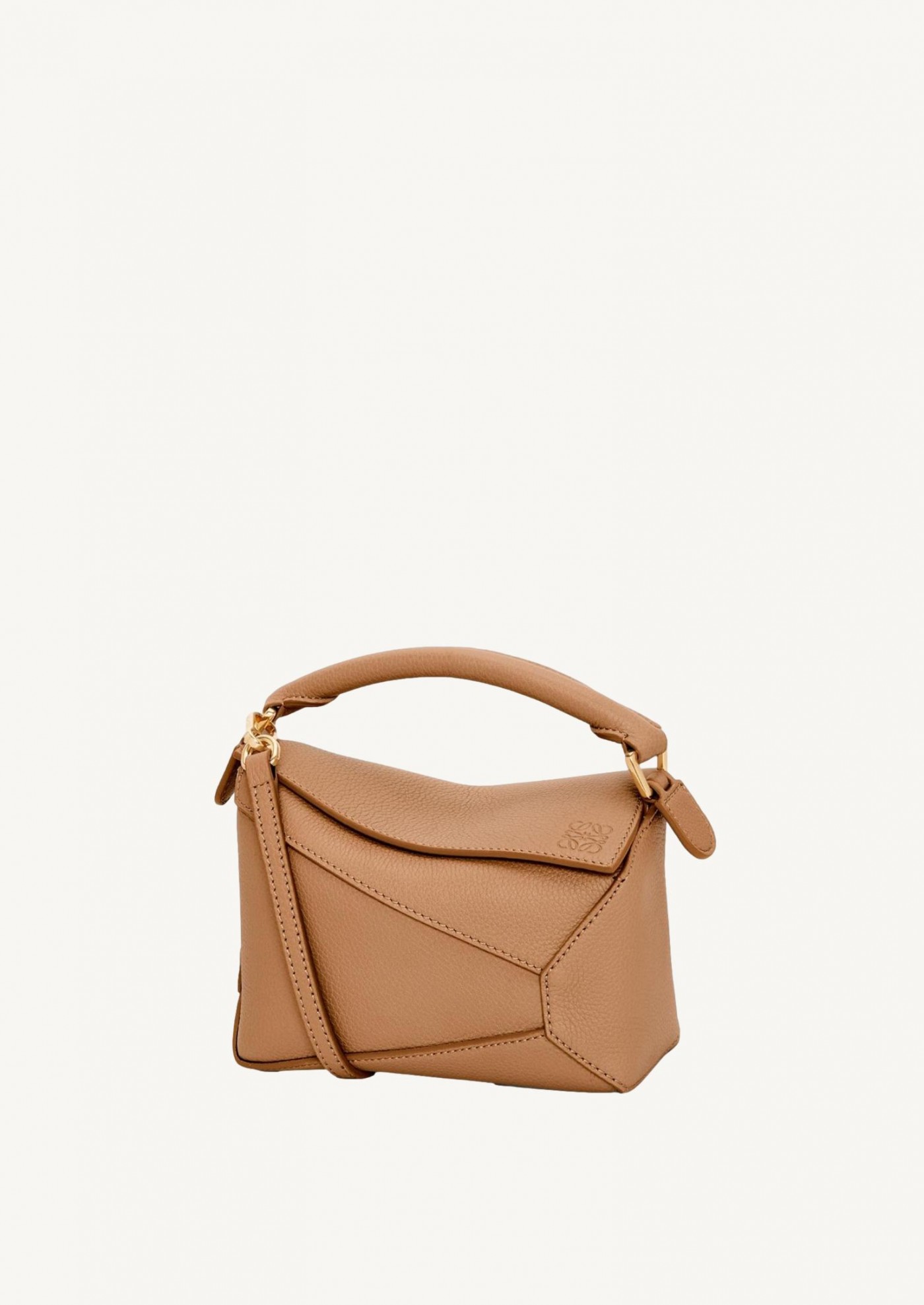 Mini Puzzle bag in soft grained calfskin toffee Loewe