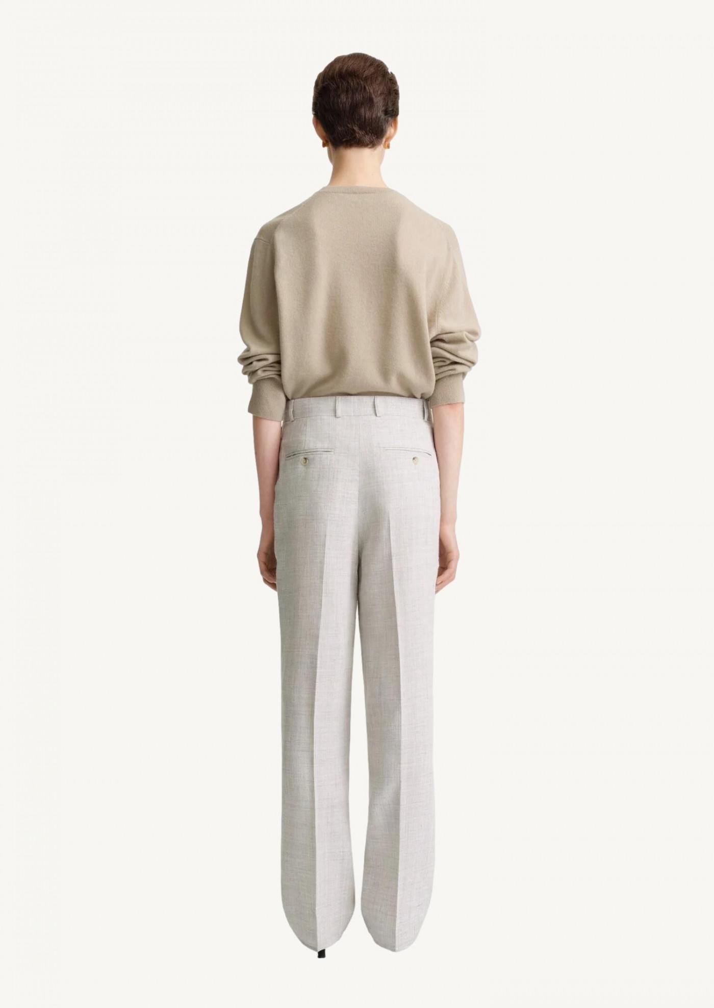 Double-pleated tailored trousers oat melange - Totême