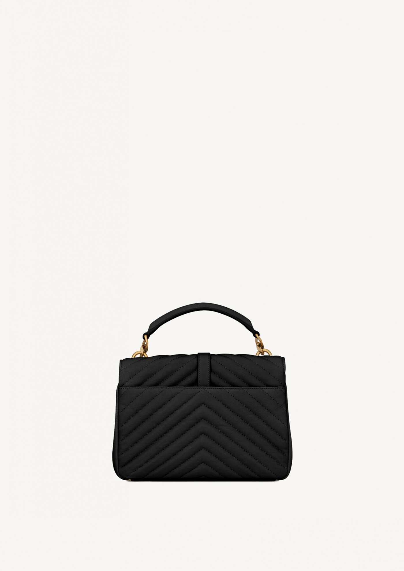 Black quilted leather medium satchel