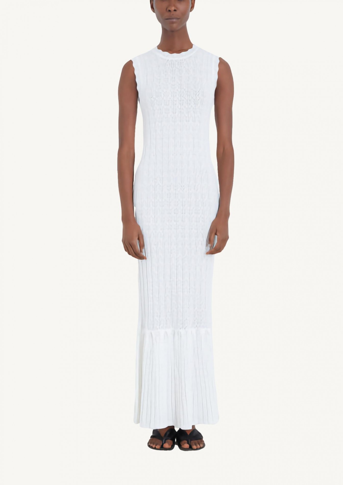 Ivory lace mesh maxi dress