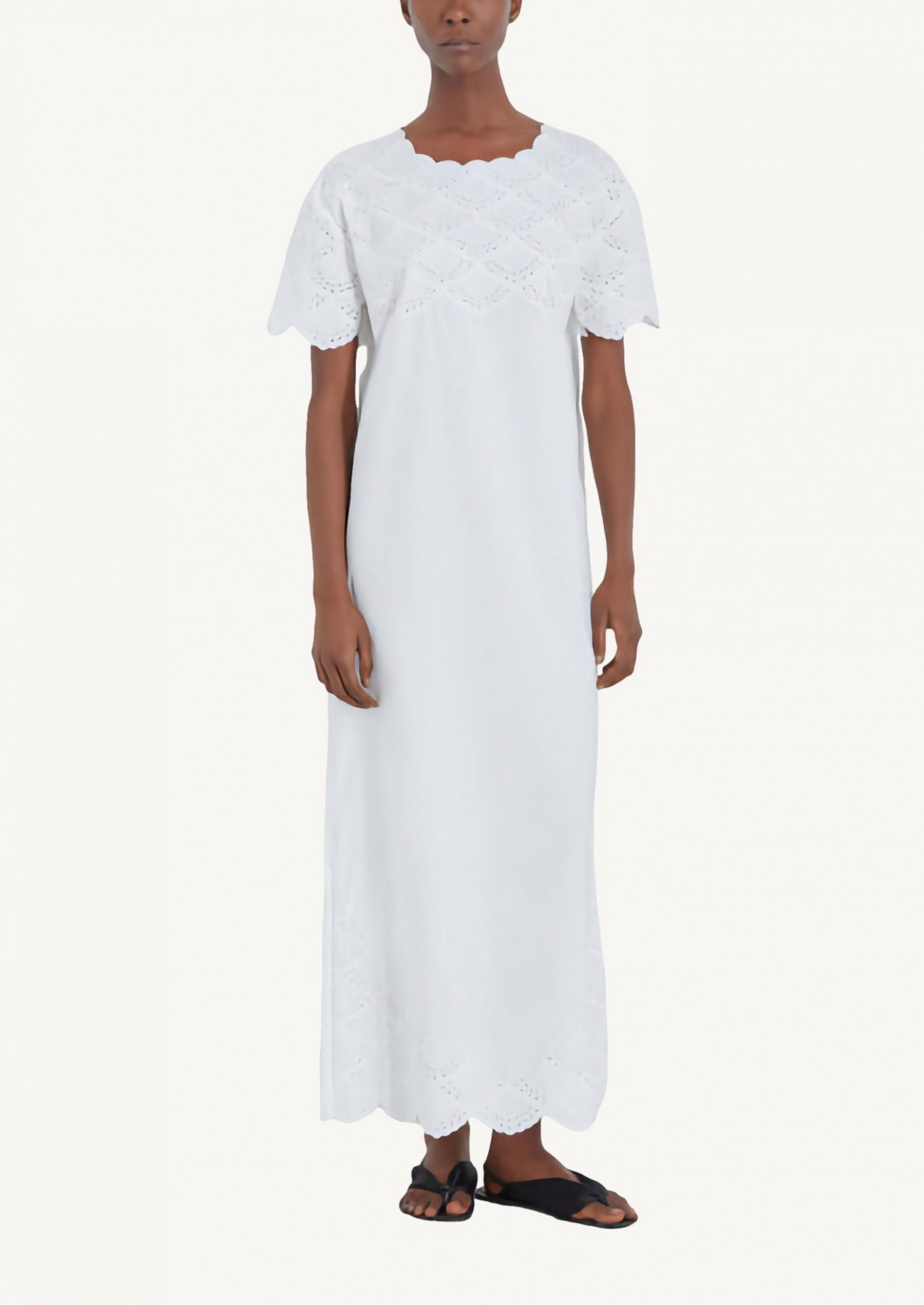 Ivory cotton poplin dress