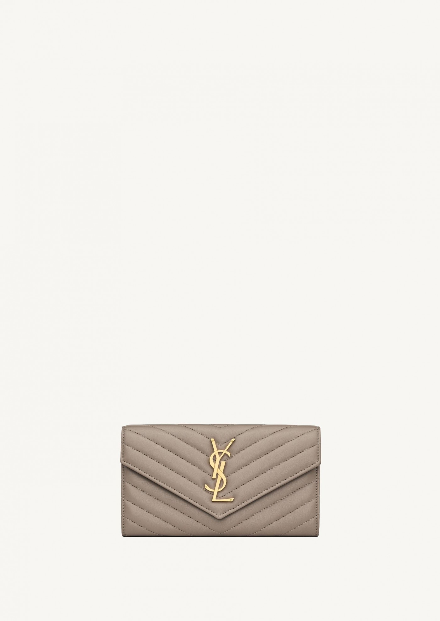 Cassandre quilted large beige wallet Saint Laurent