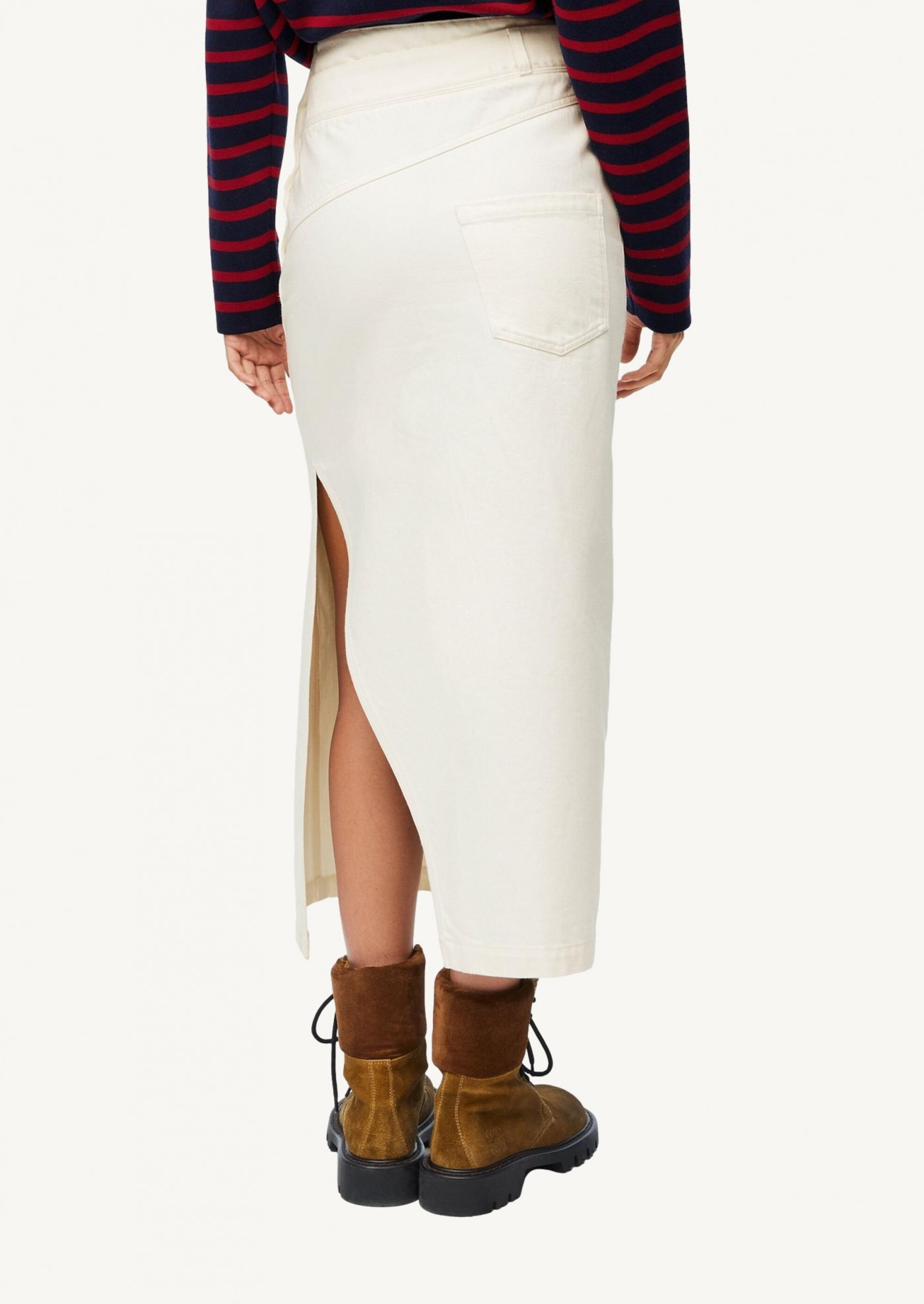 Deconstructed skirt in denim white