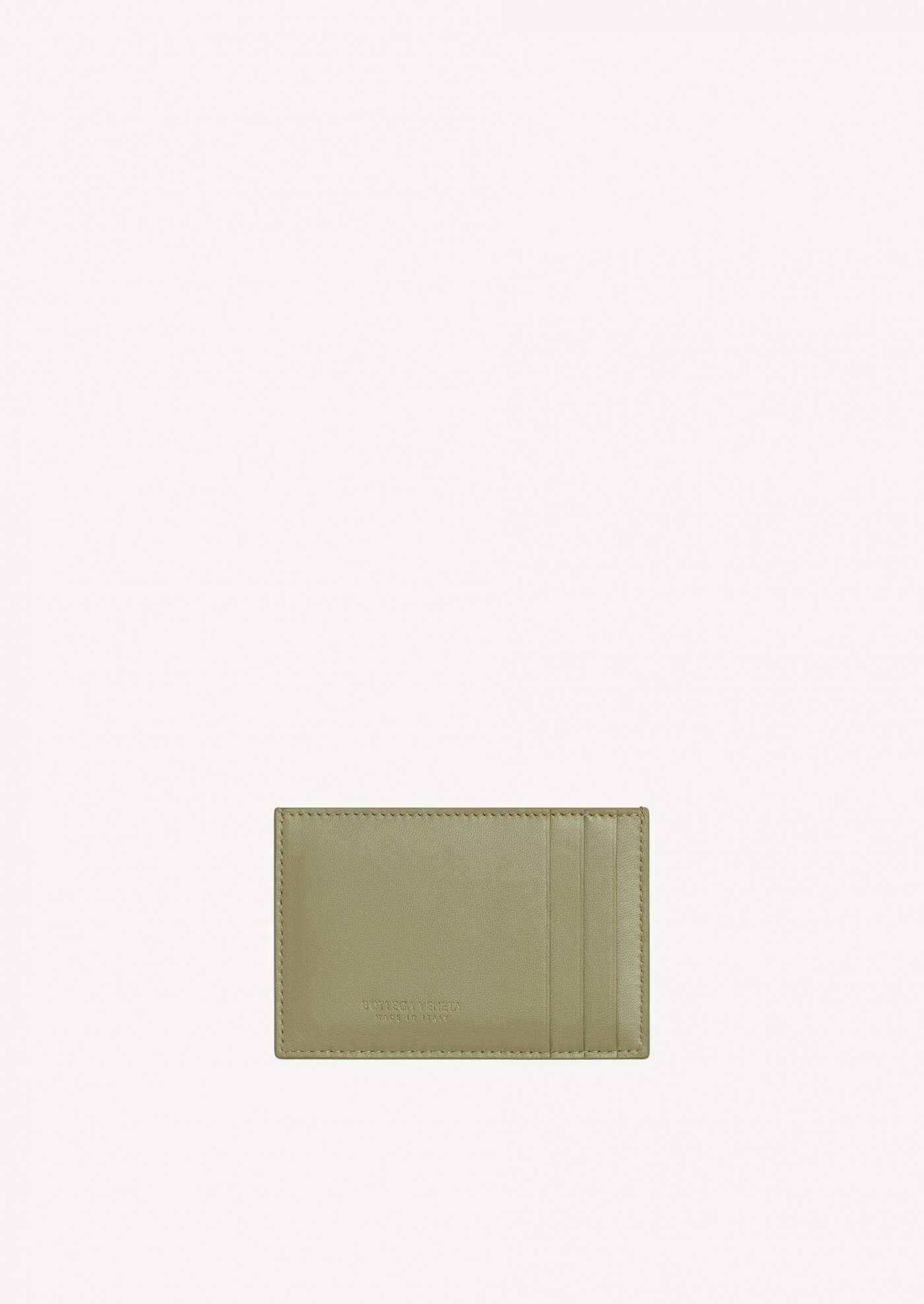 Intreccio leather card case tavertine