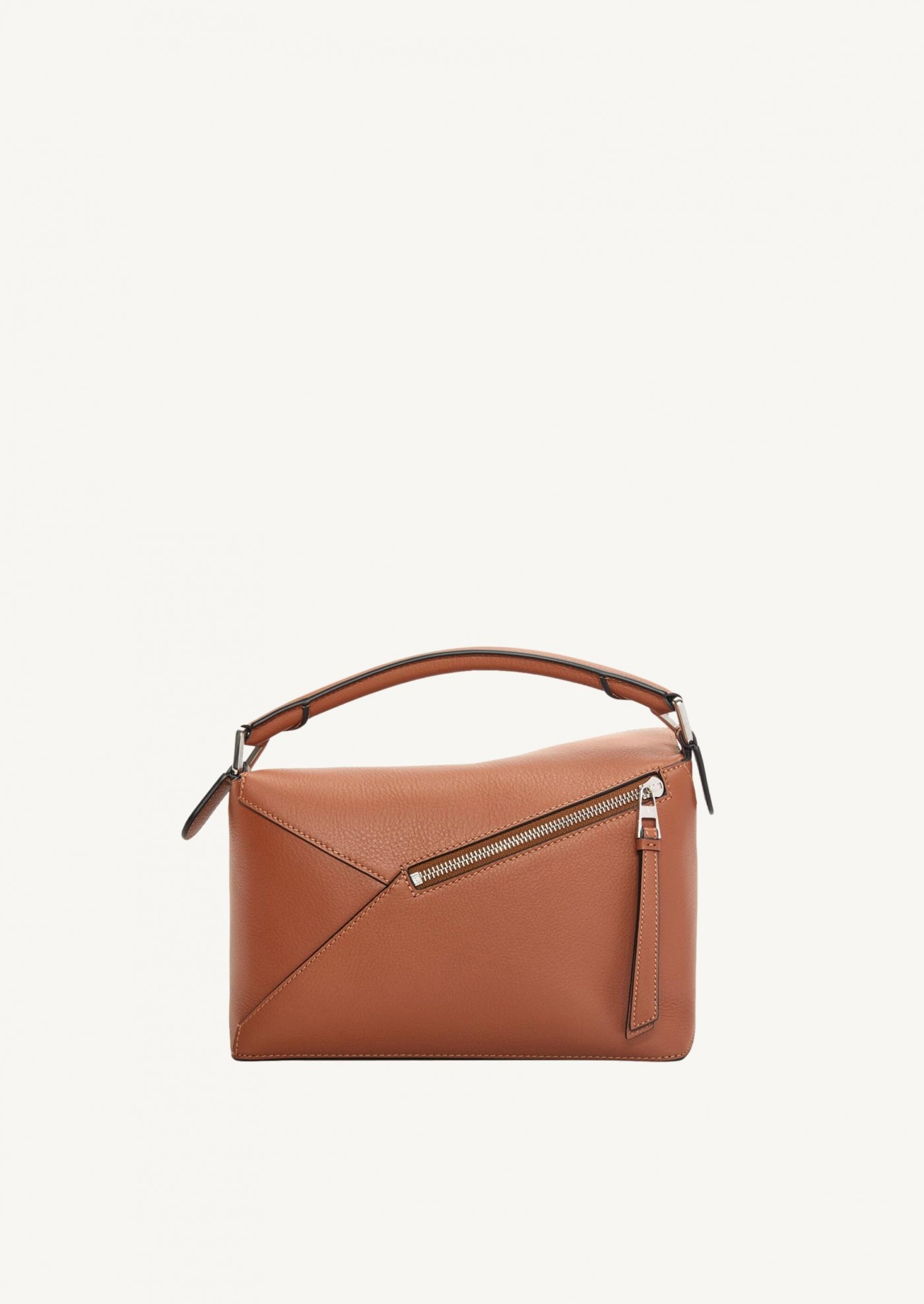 Small puzzle bag in tan calf leather