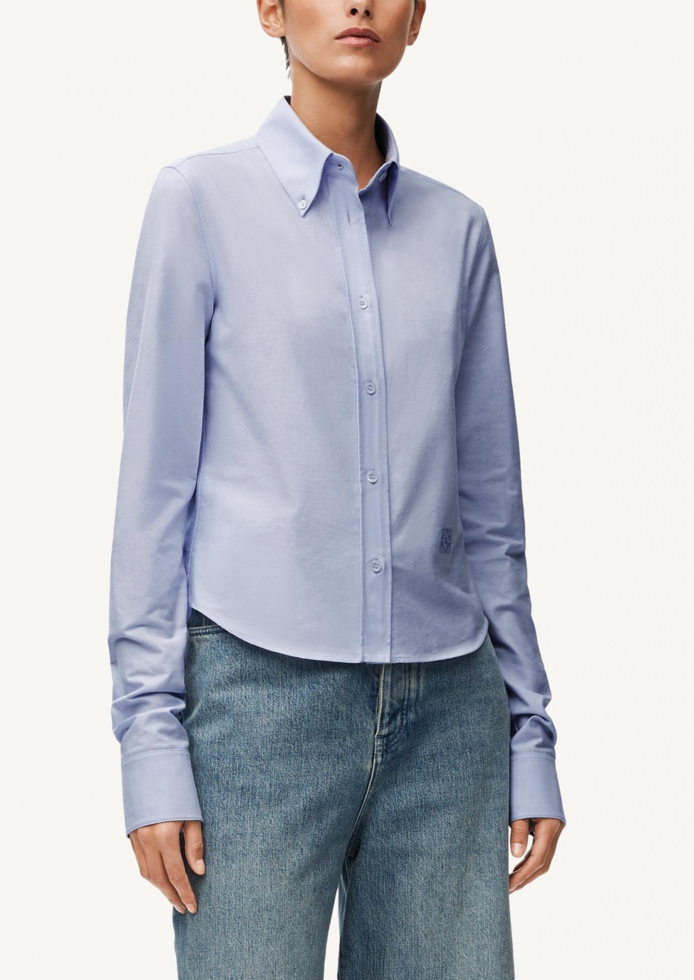 Shirt in cotton blue