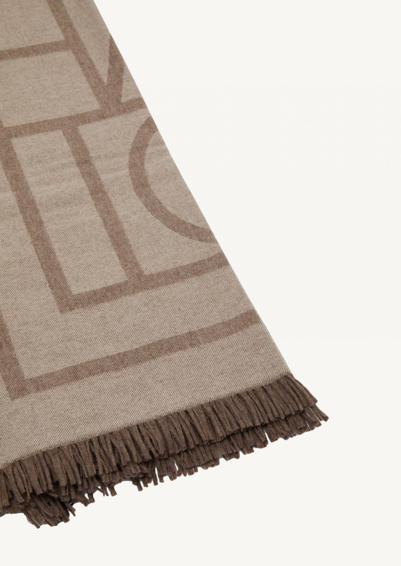 Monogrammed wool and cashmere scarf