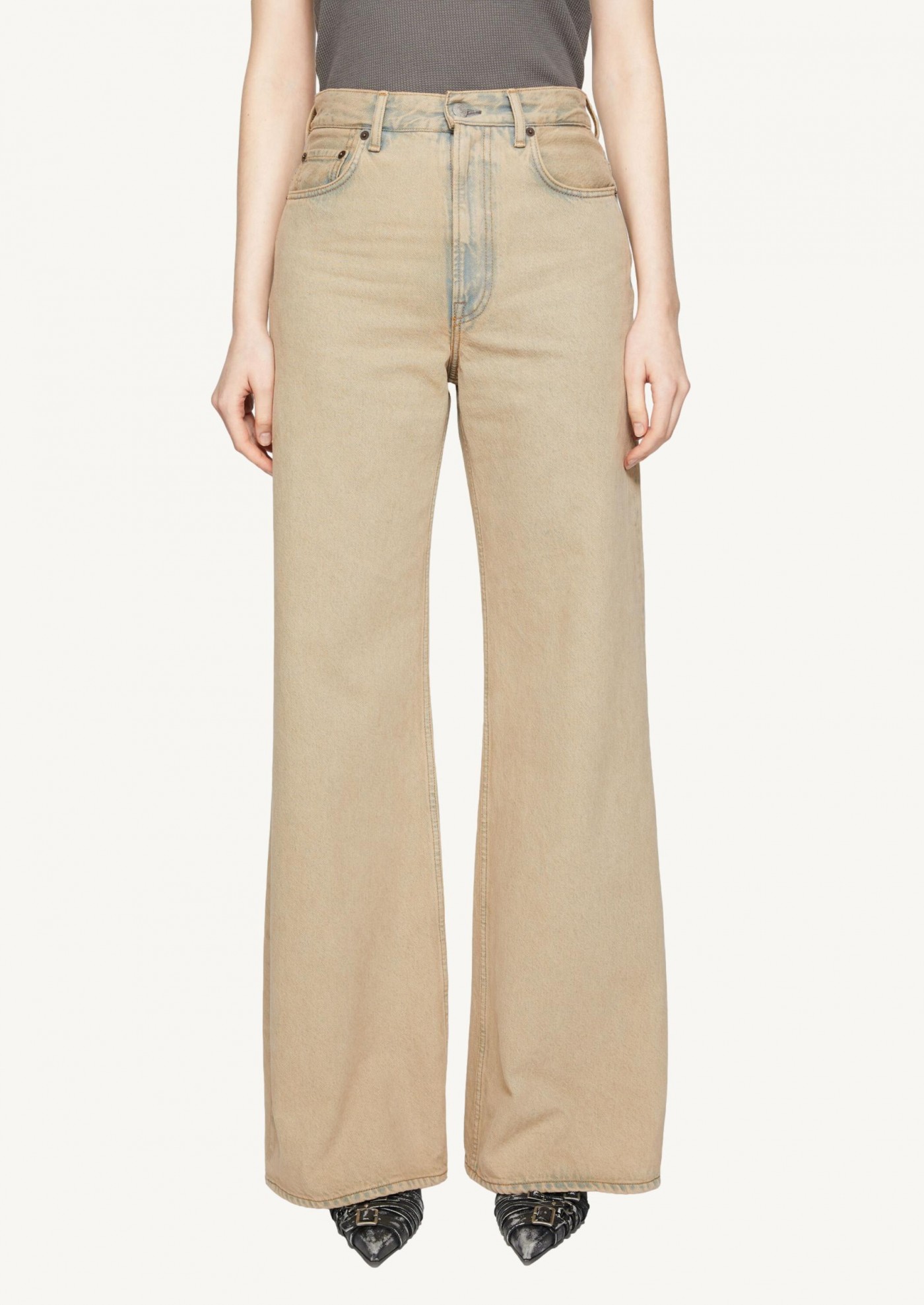 Relaxed fit jeans light sand