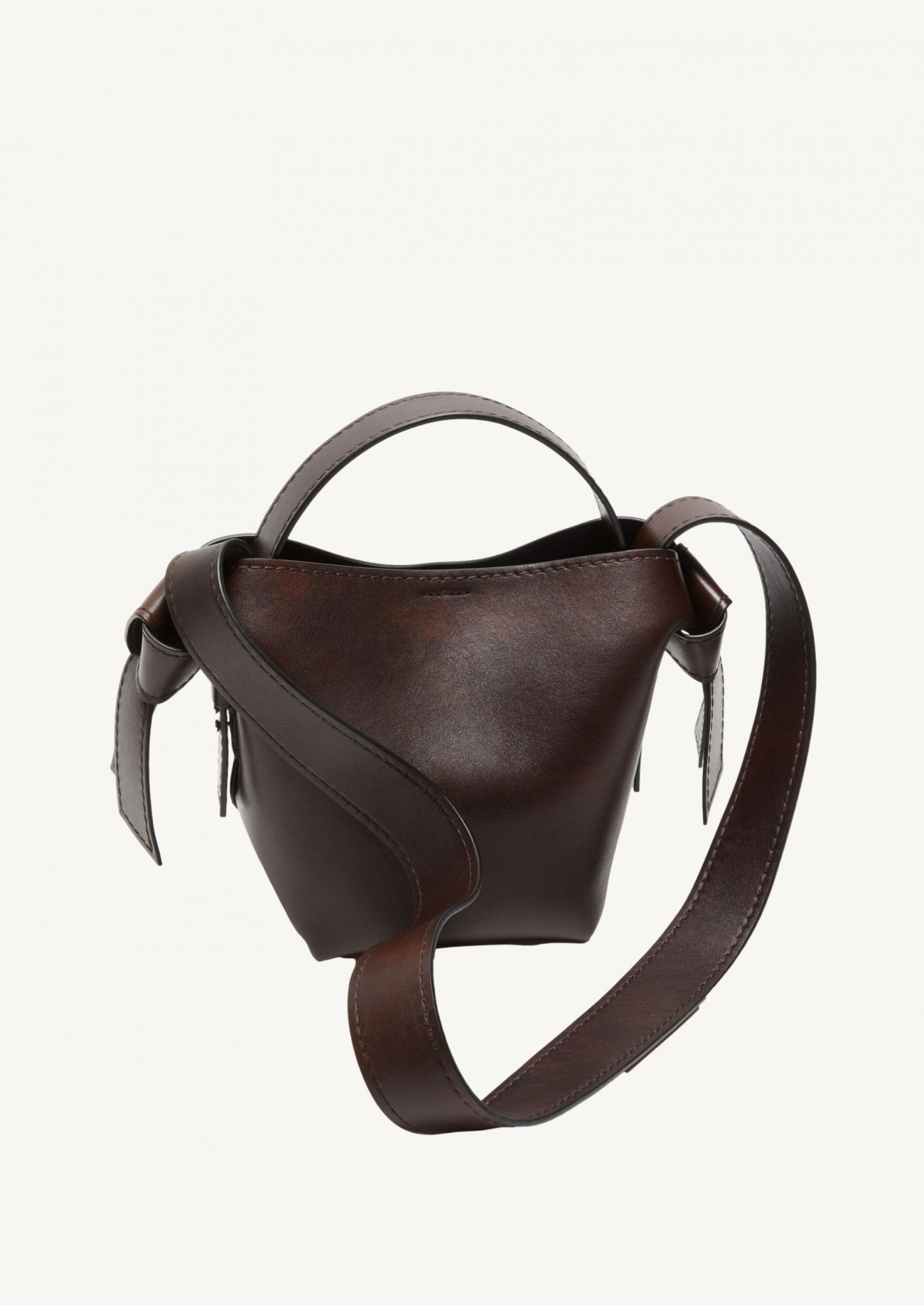 Mini shoulder bag musubi dark brown