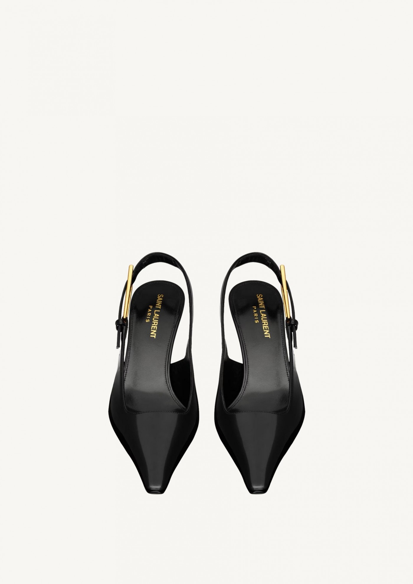 Lee slingbacks in black glacé leather