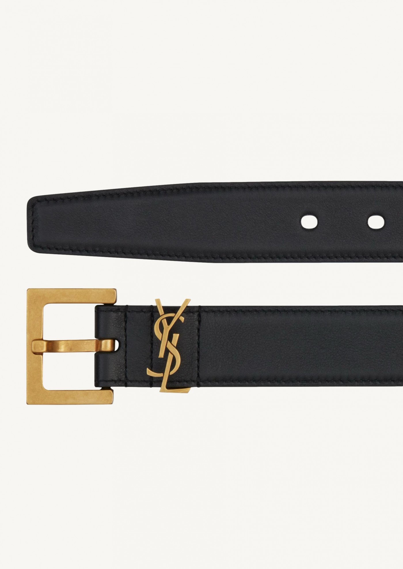 Cassandra belt in smooth black leather