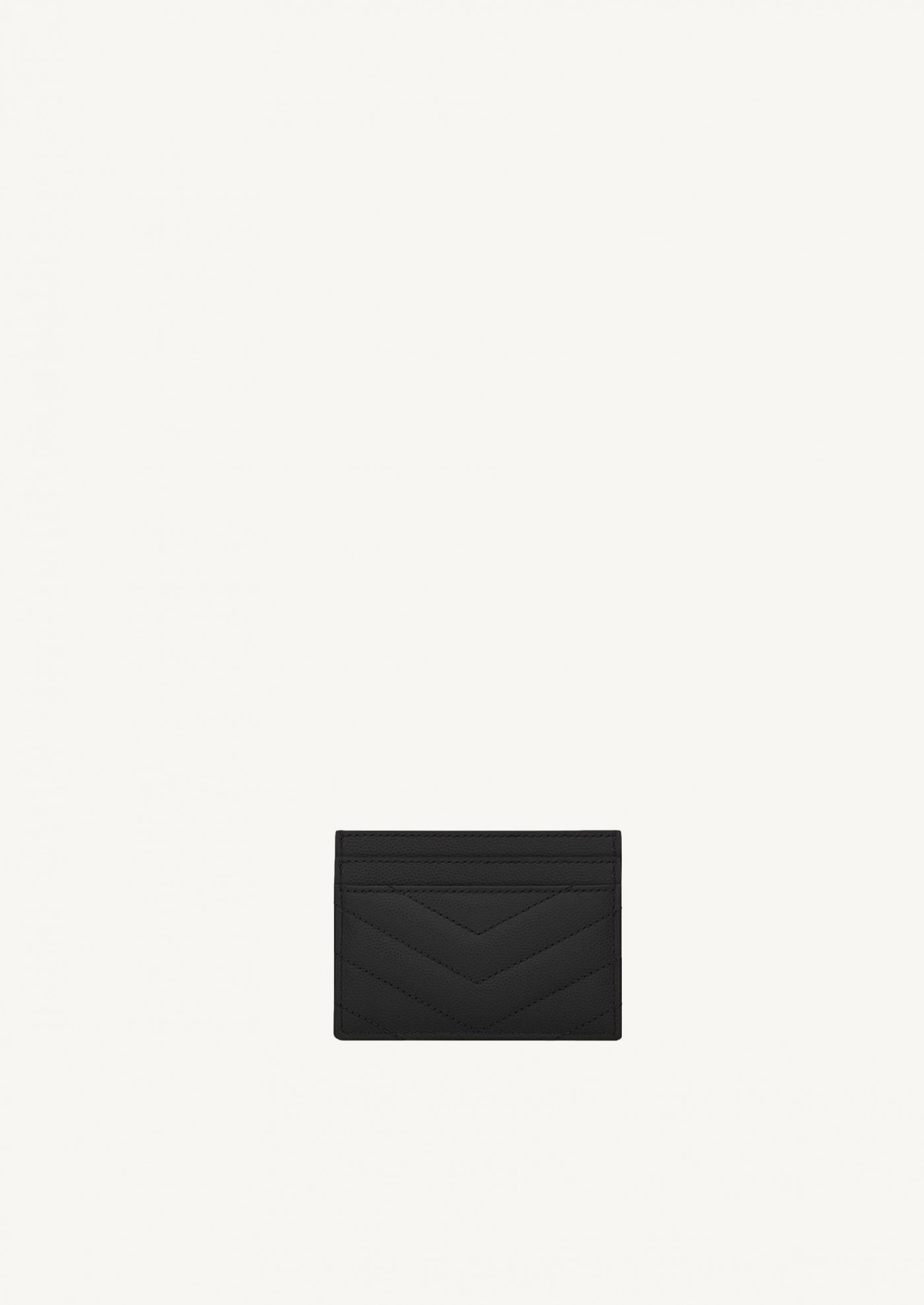 Cassandre quilted cardholder in silver black powder-grain leather