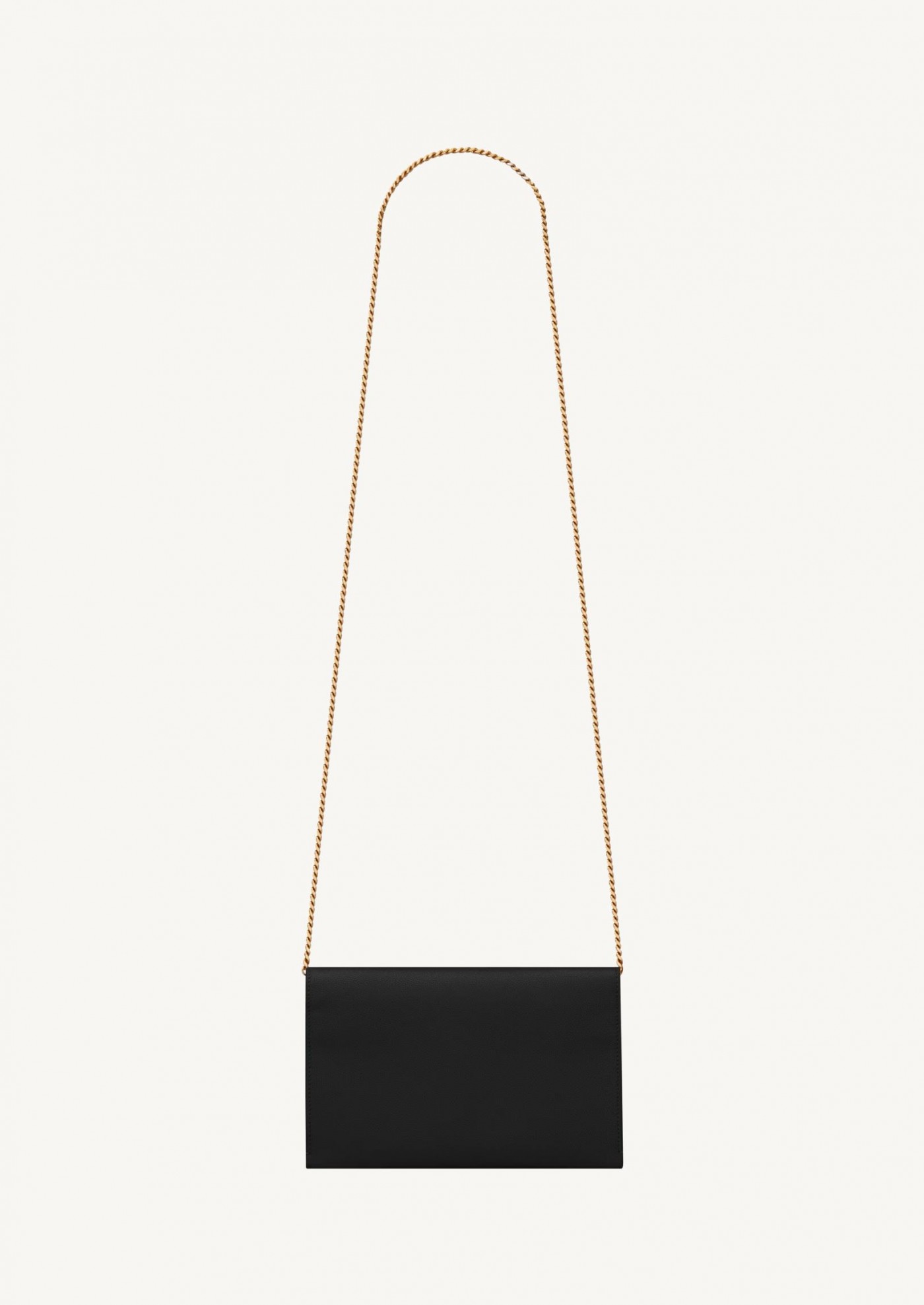 Uptown chain wallet en cuir grain de poudre noir