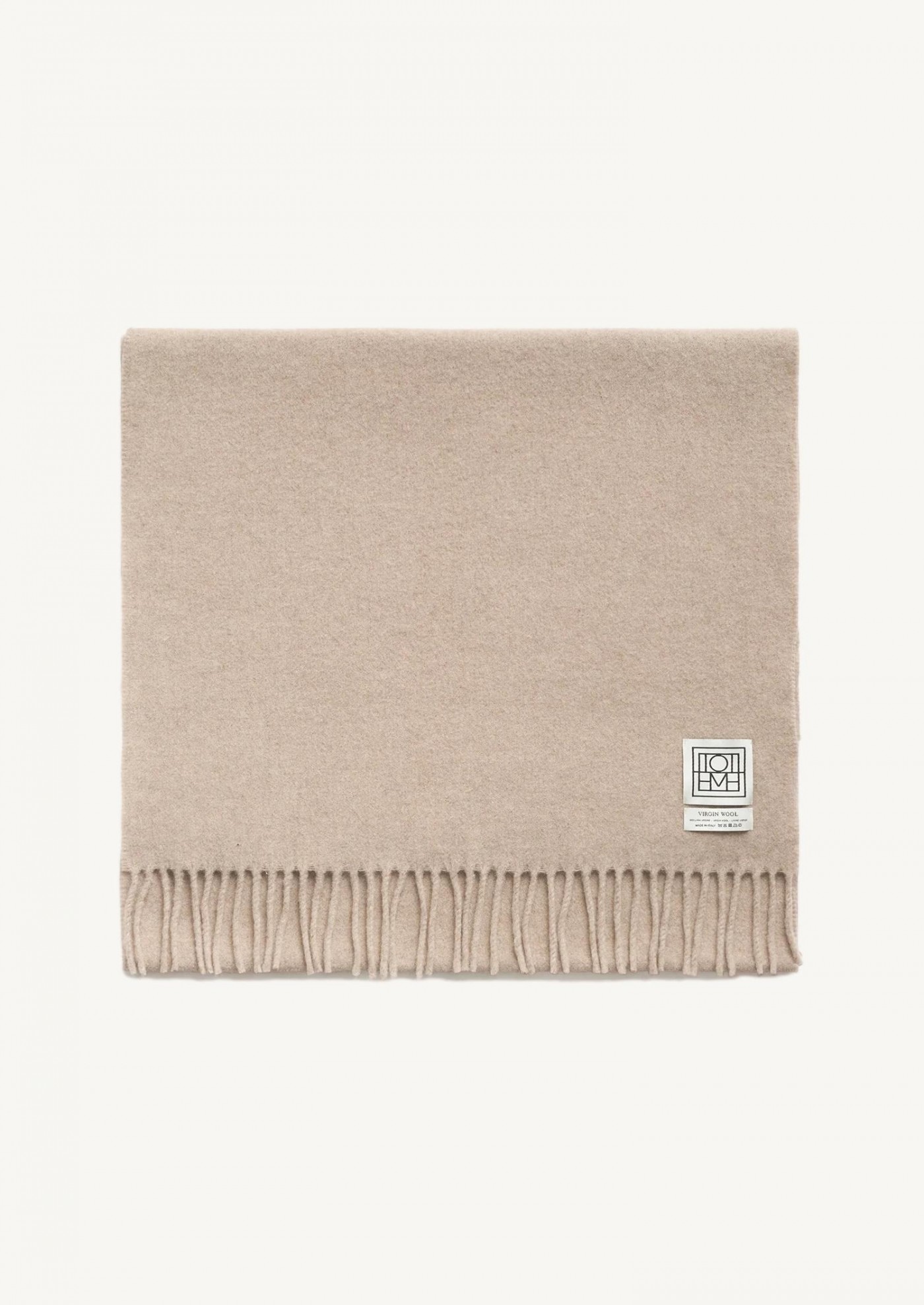 Classic wool scarf light beige mélange