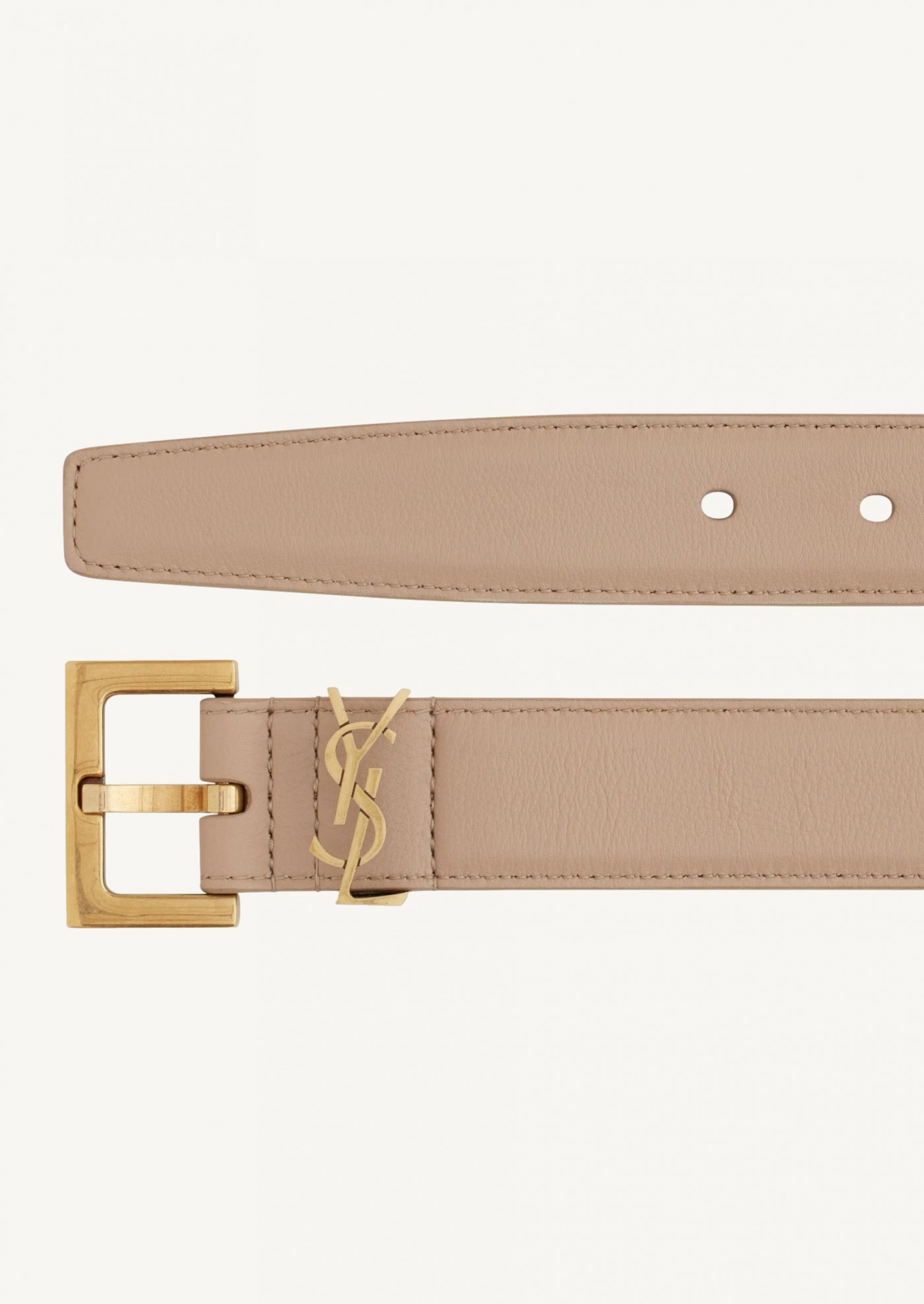 Fine cassandre belt in smooth beige leather