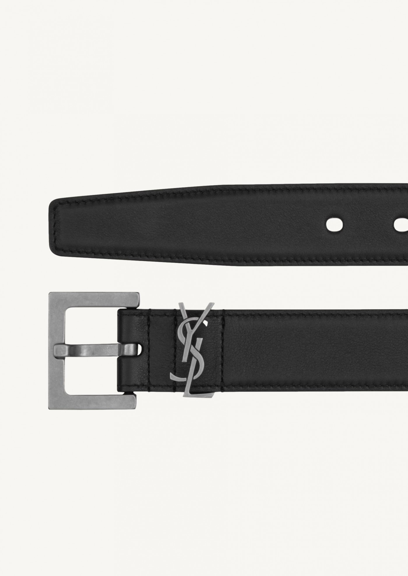 Cassandre belt in smooth black leather