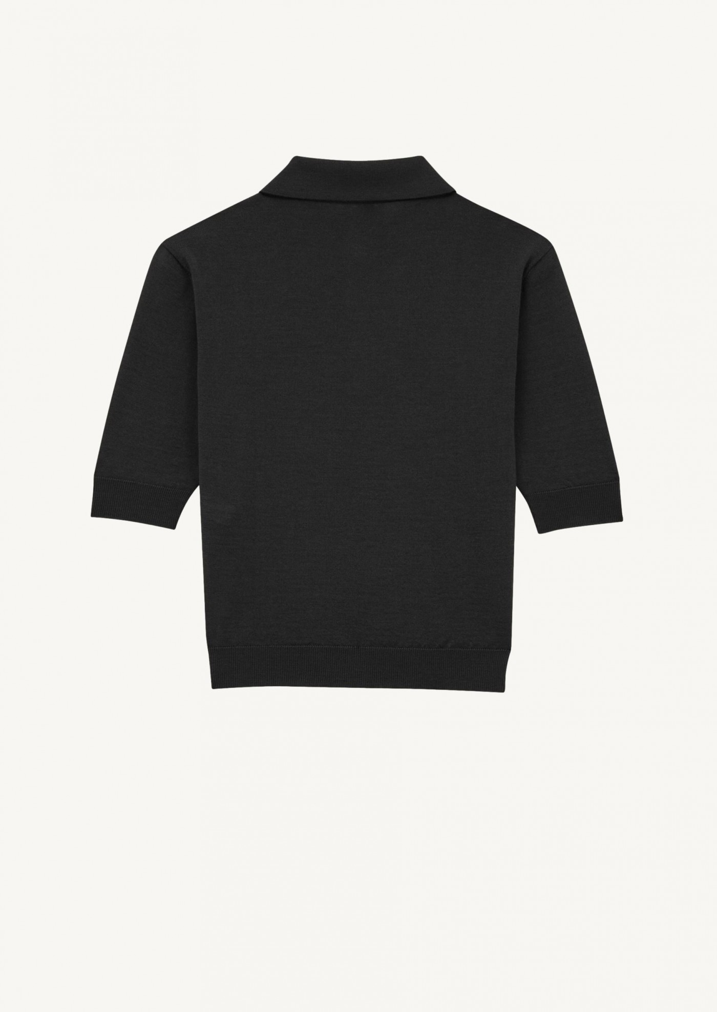 Cassandre polo shirt in black cashmere, wool and silk