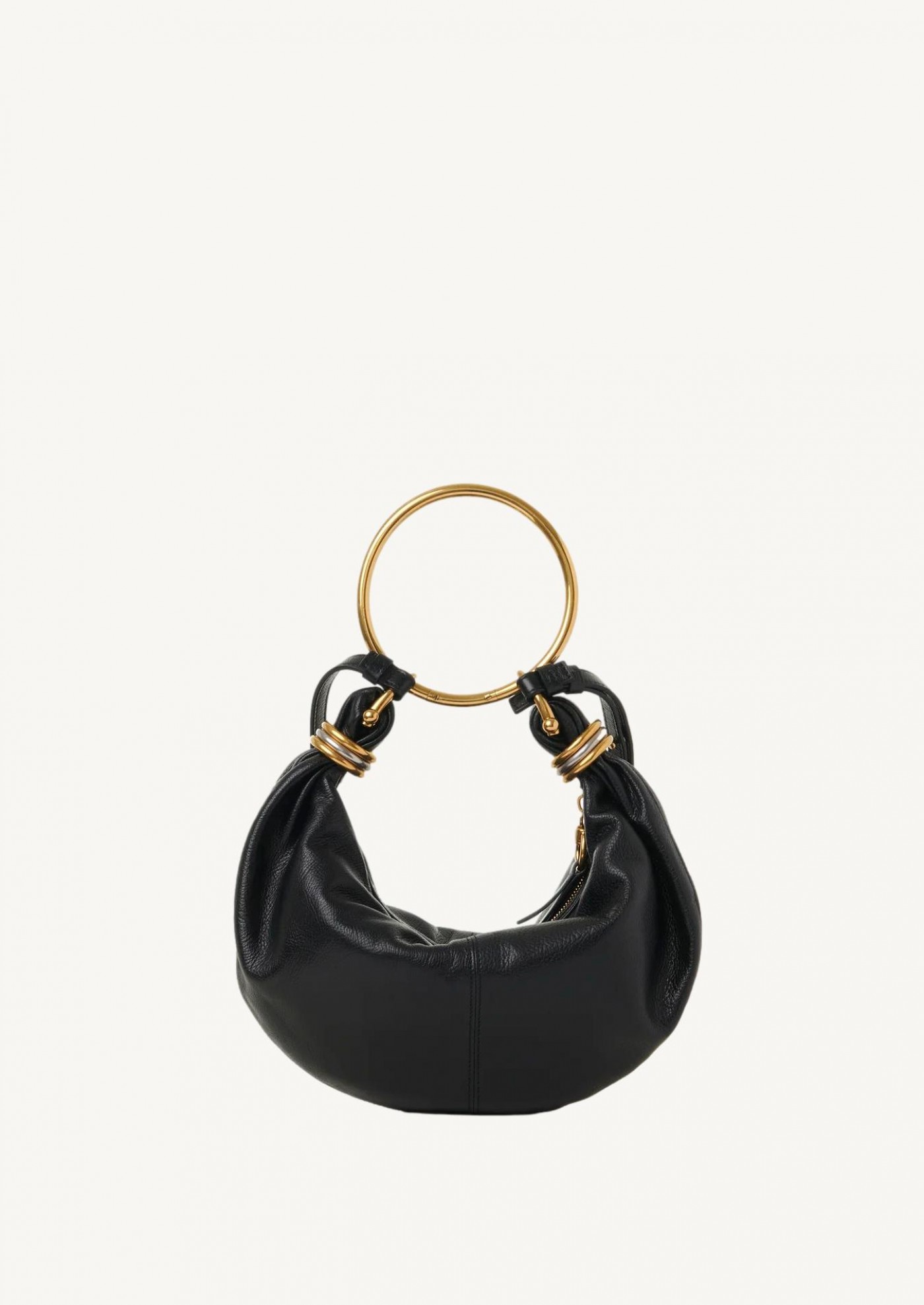 Small Bracelet hobo bag in grained leather