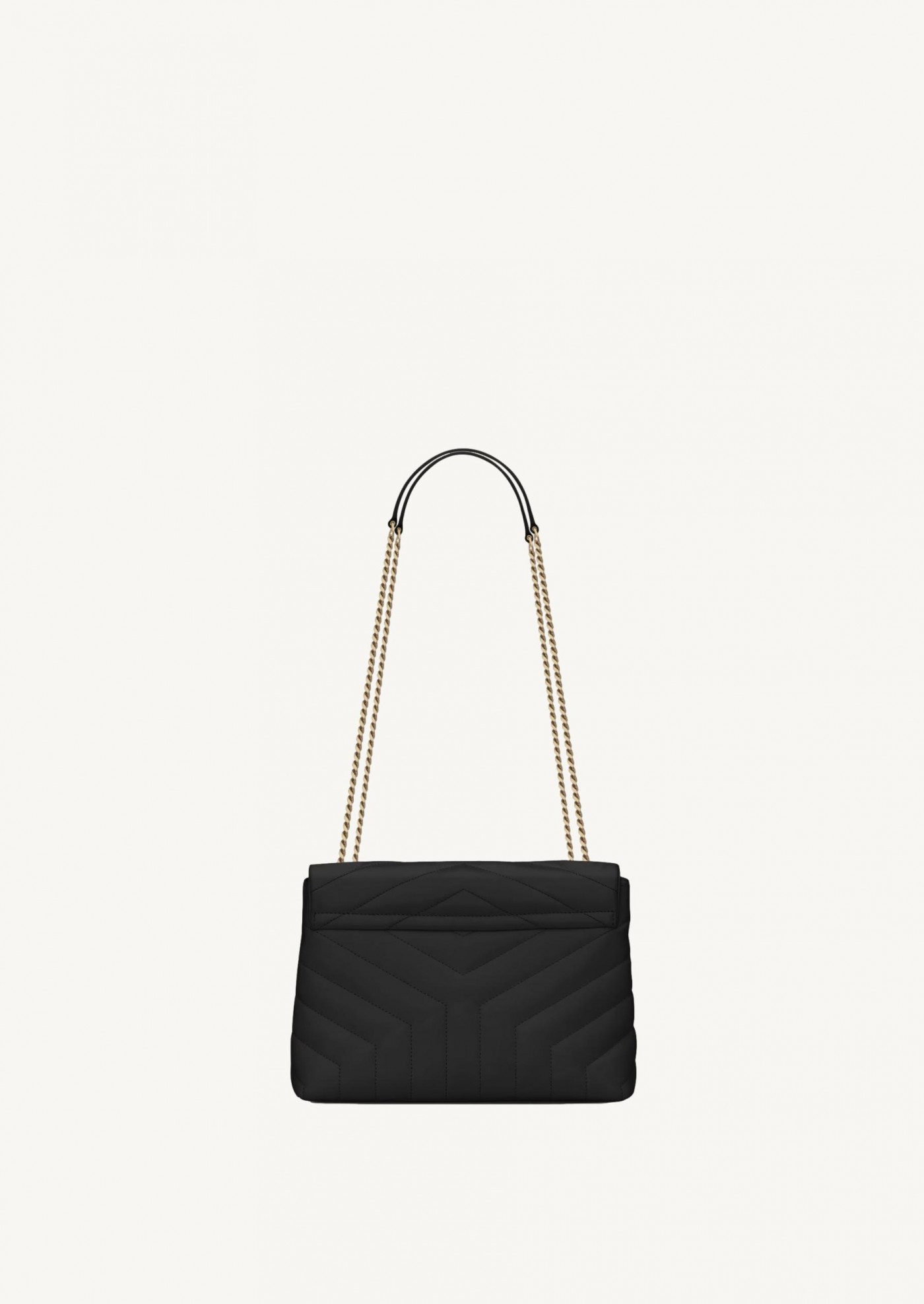 Loulou small in black gold quilted leather