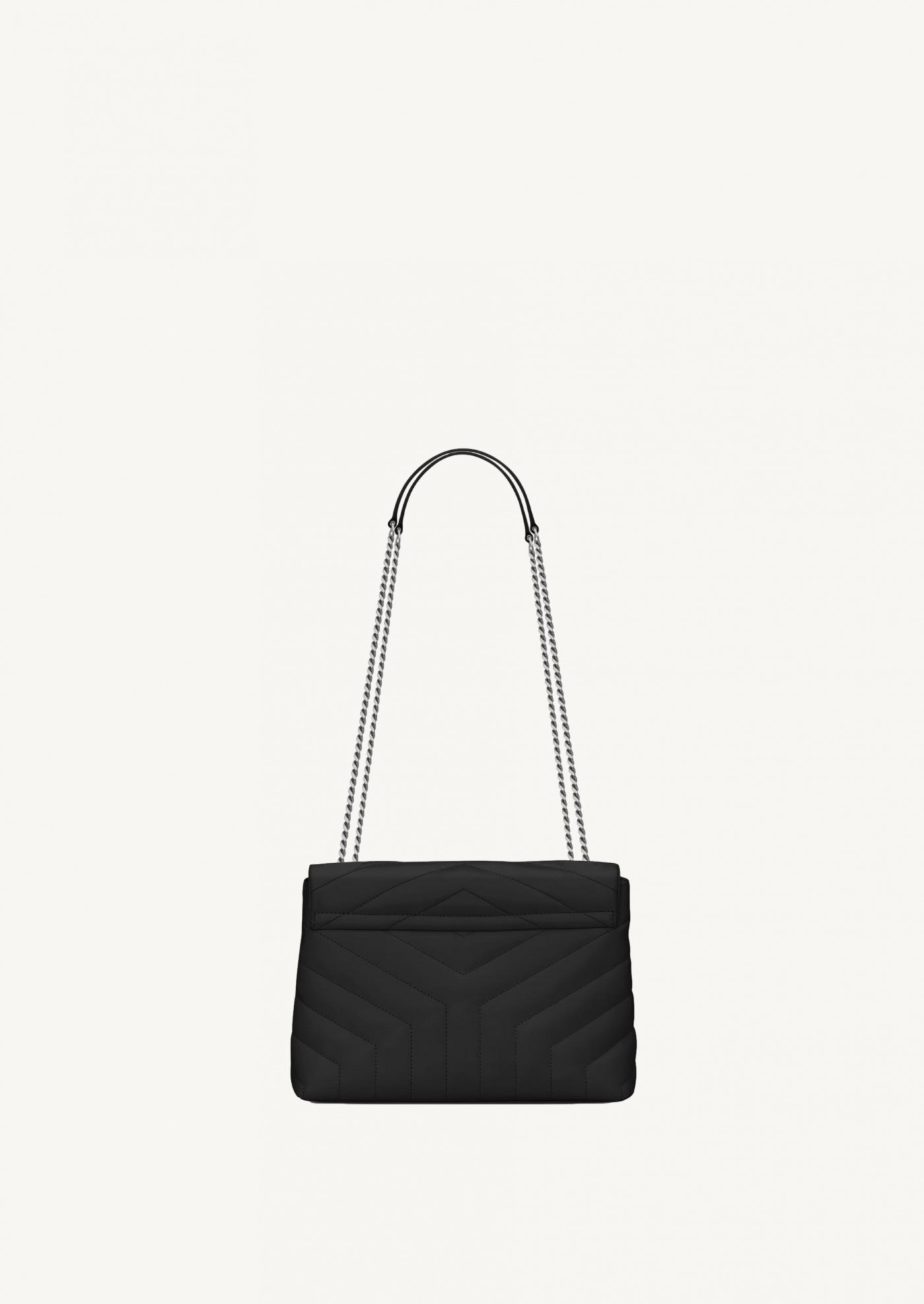 Loulou small in silver-black quilted leather