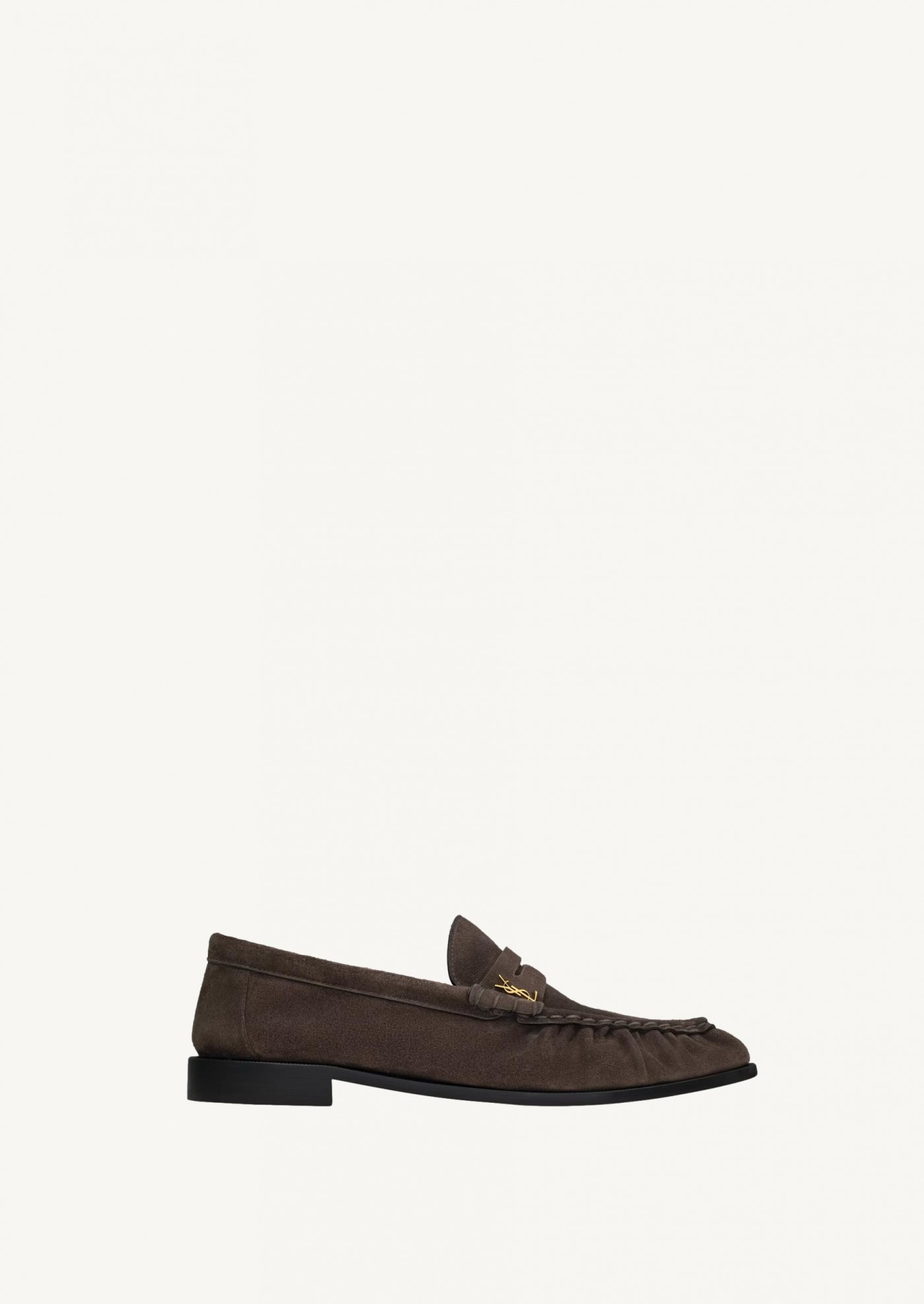 Brown suede loafer moccasins