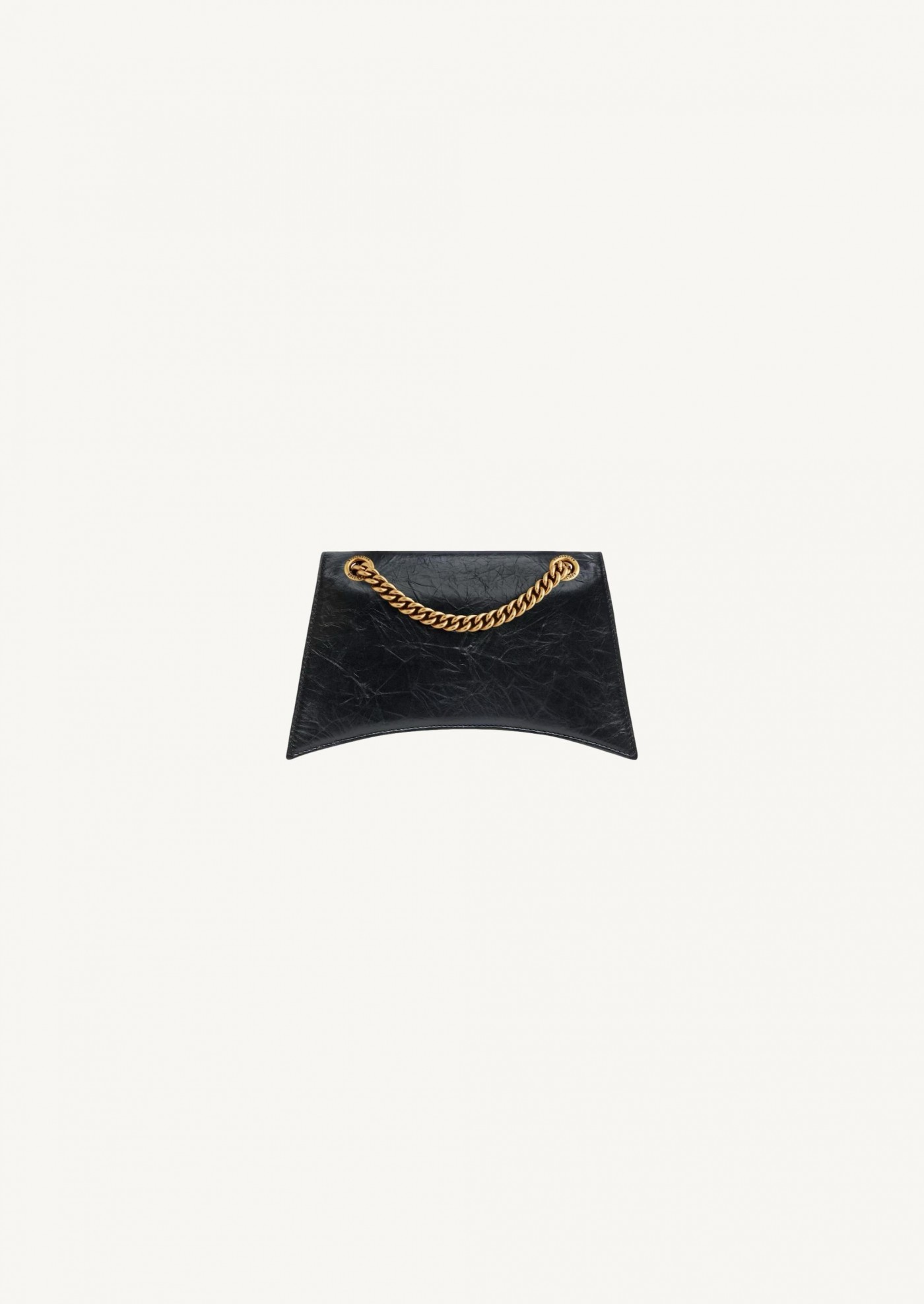 Small crush chain bag for women in black and gold