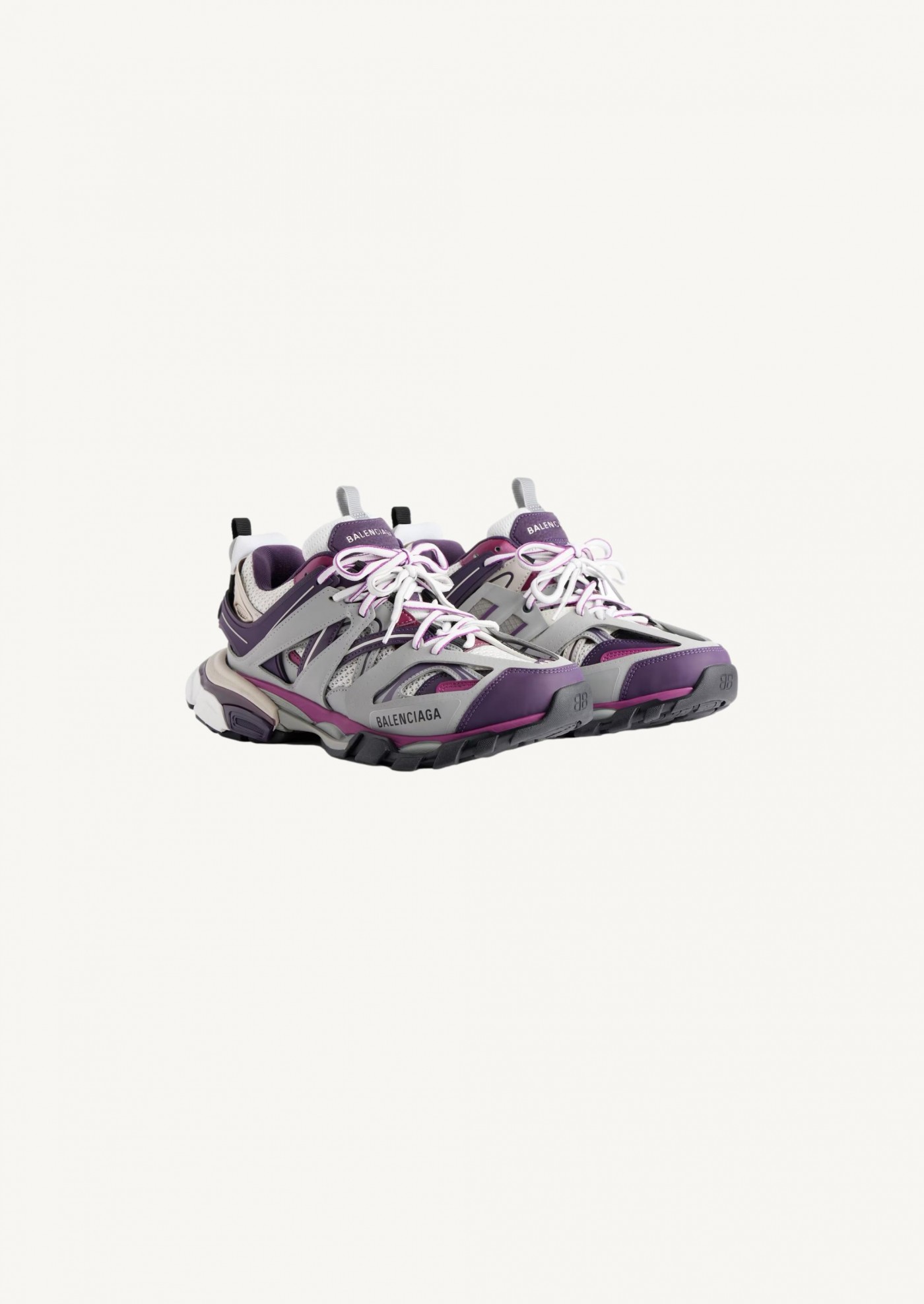 Women's track sneaker in gray/purple