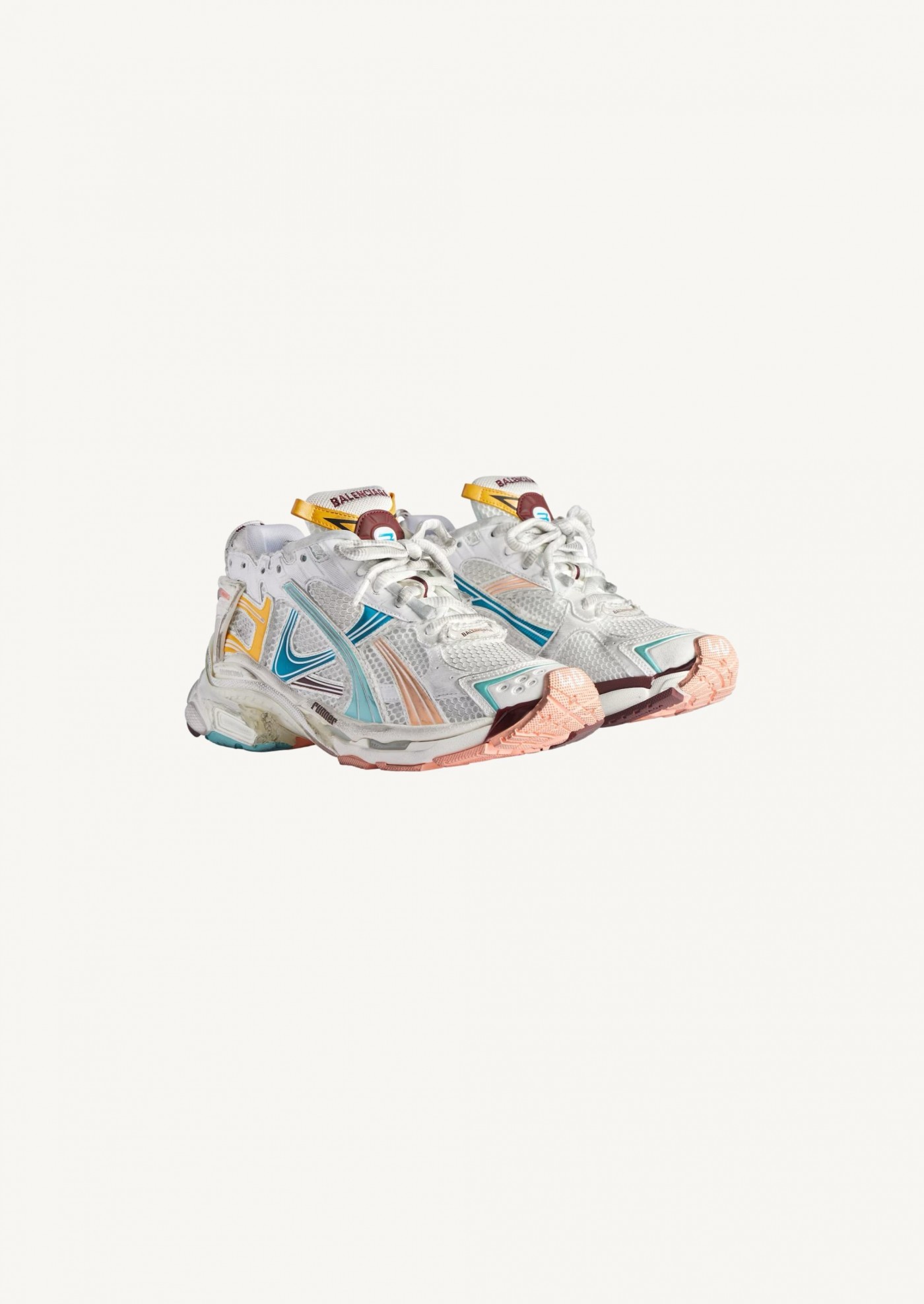 Sneaker runner pour femme en blanc/jaune/rose/bleu