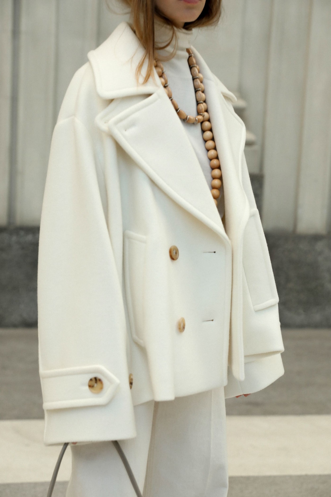 Double-Breasted Coat Coats, Trench Coats White