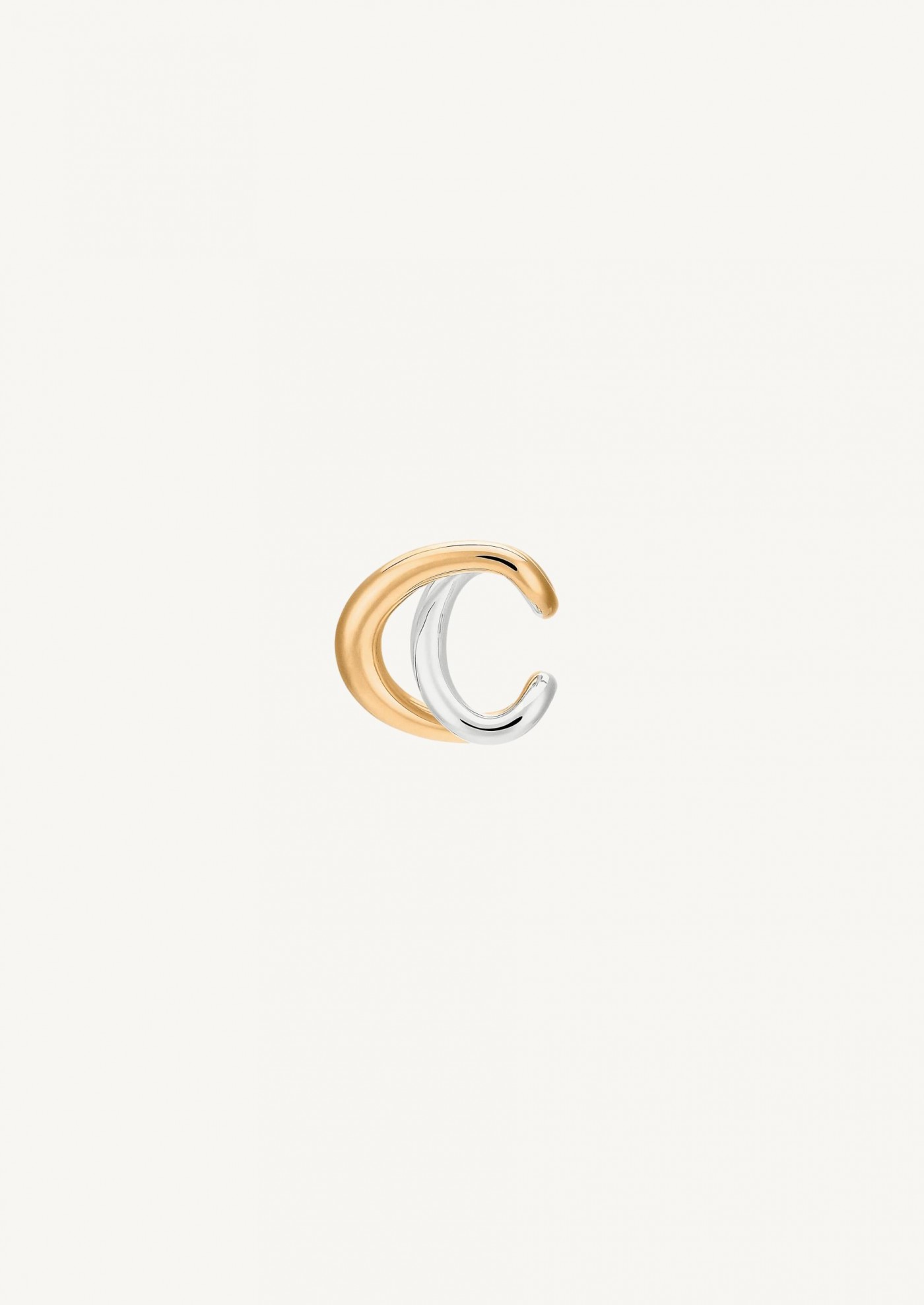 Cuff Initial in silver and vermeil - Charlotte Chesnais