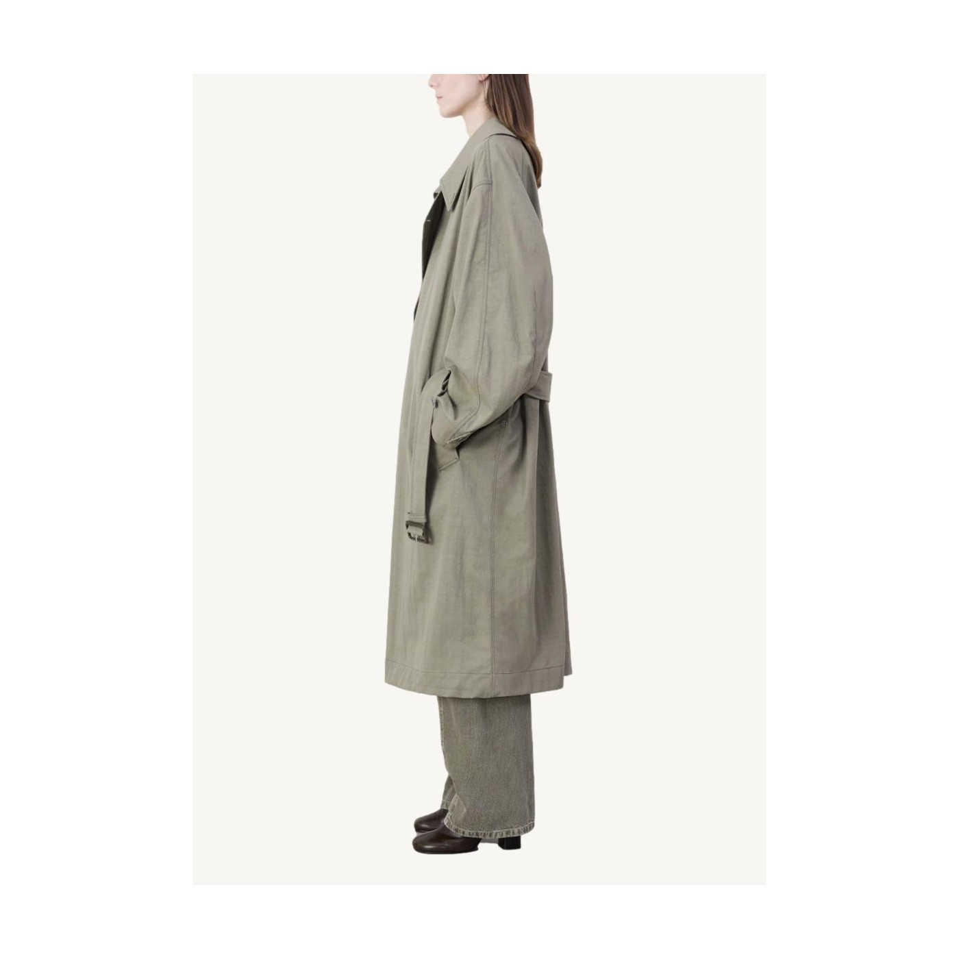 Green Tibetan trench coat