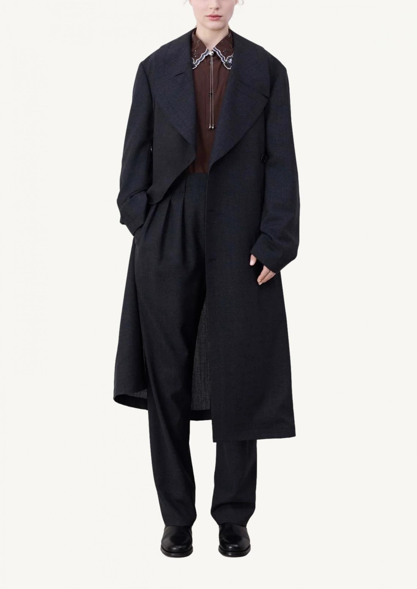 Manteau tailored souple bleu