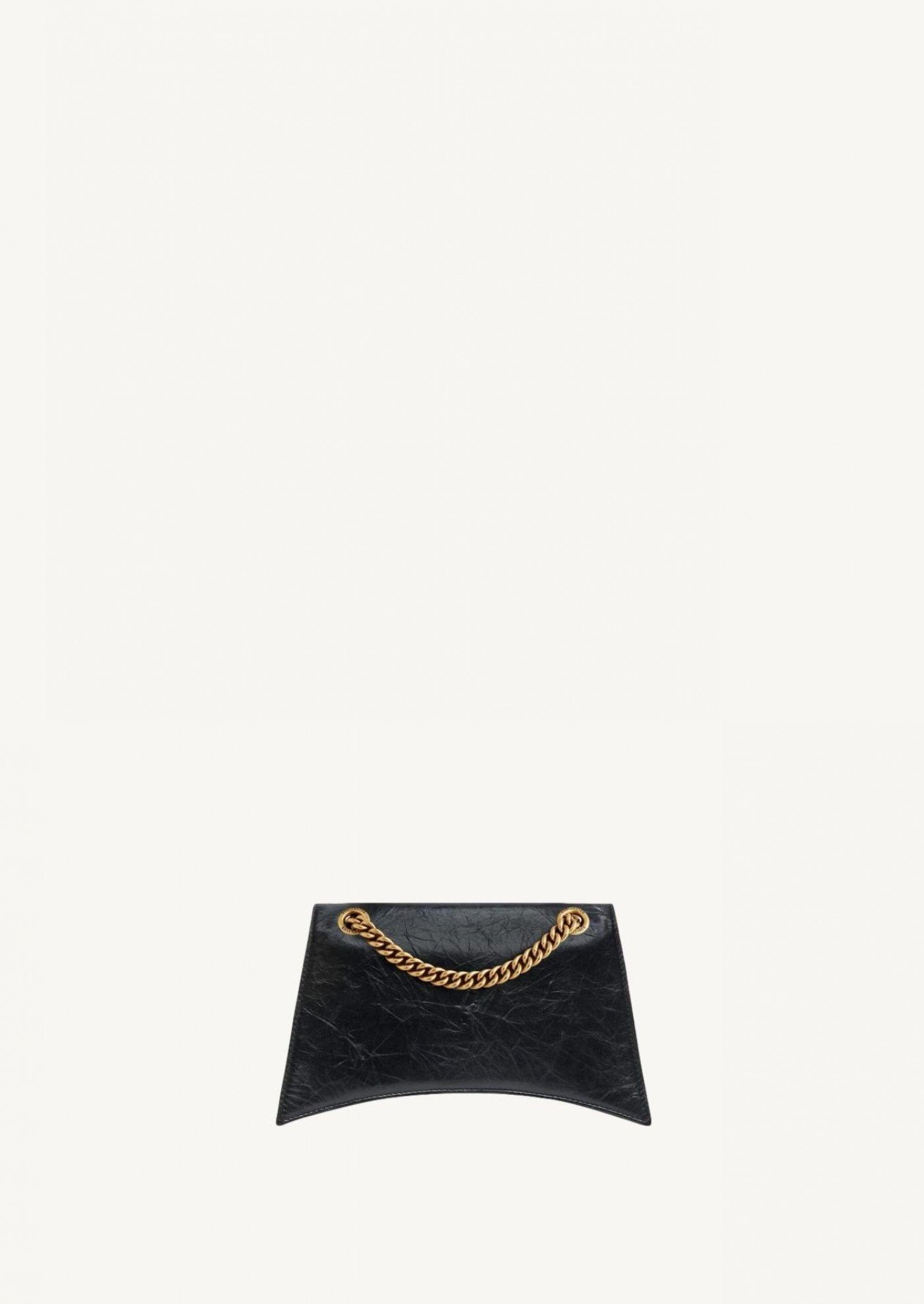 Sac avec chaîne crush petit modèle pour femme en noir et or