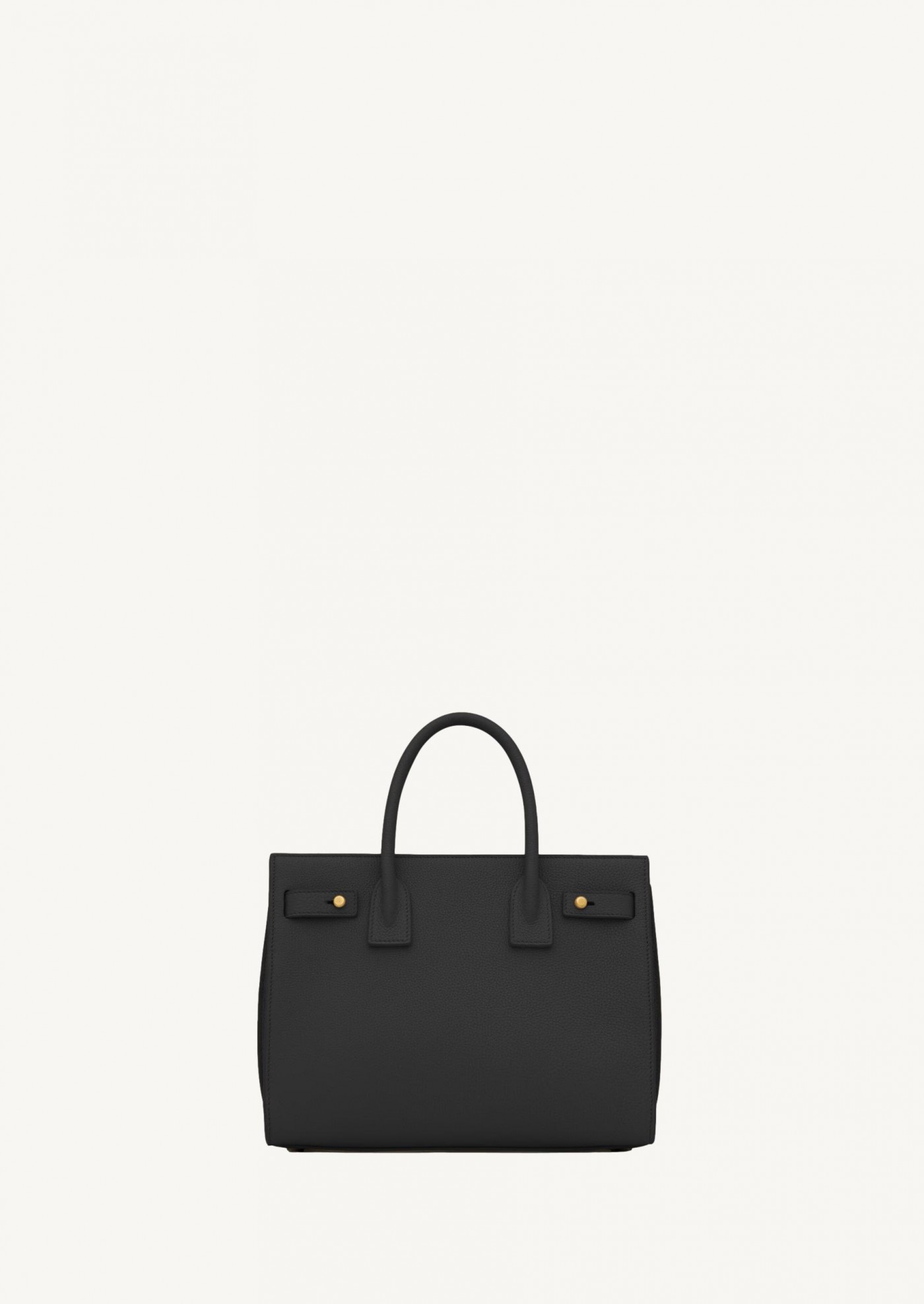 Soft day bag in baby black grained leather