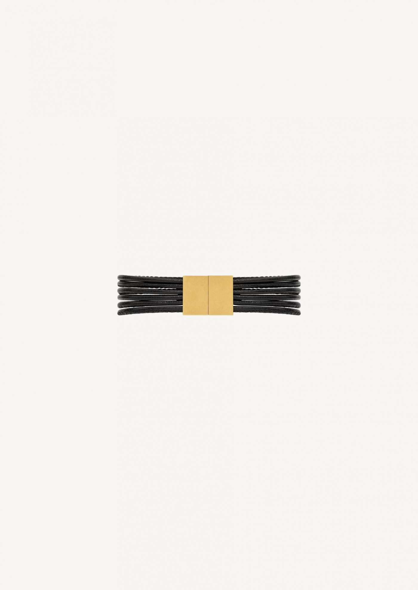 Babylon black leather cord bracelet