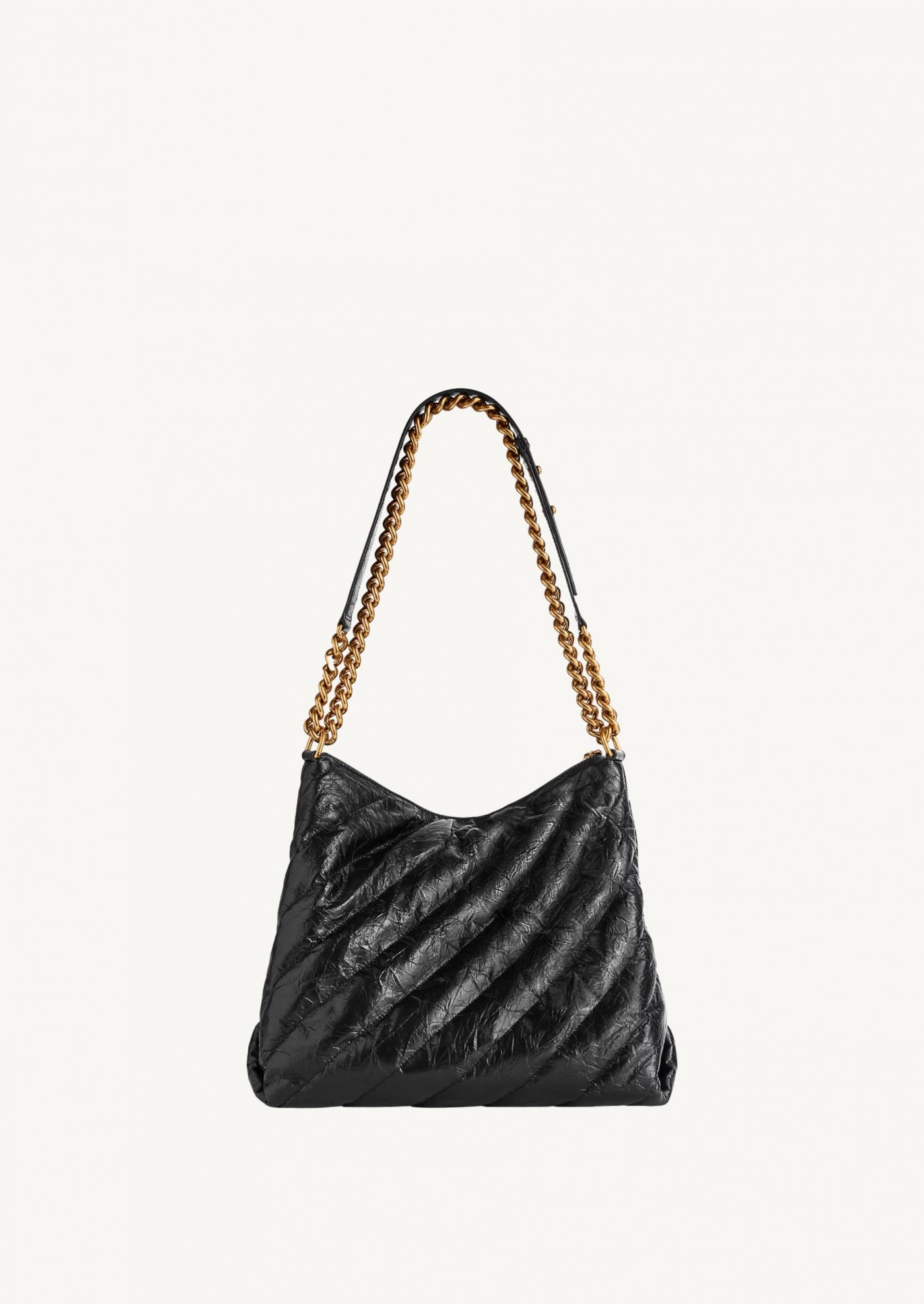 Sac Hobo Crush Moyen Modèle Matelassé en Noir