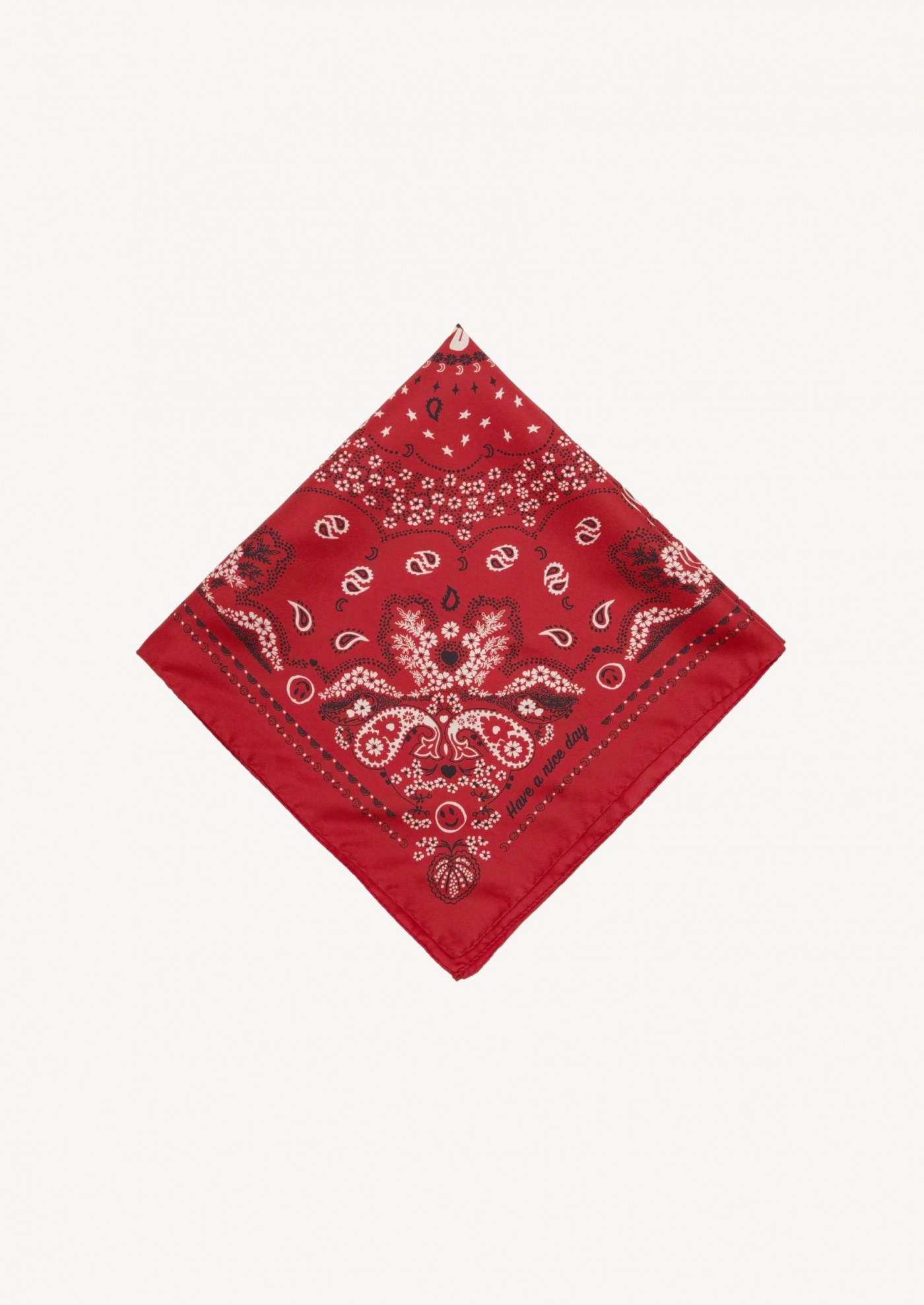 Bandana en soie petit modèle rouge