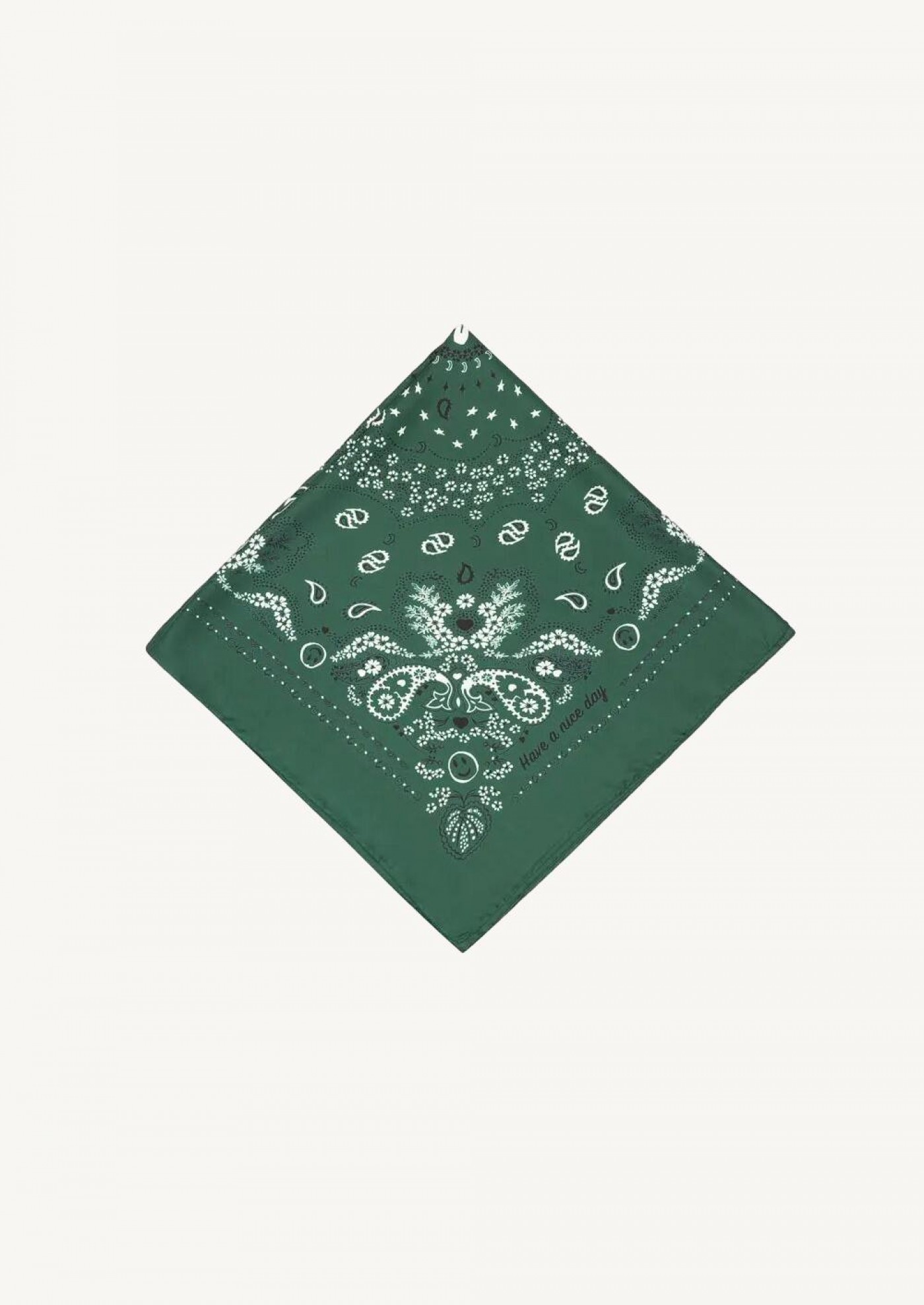 Bandana en soie grand modèle vert