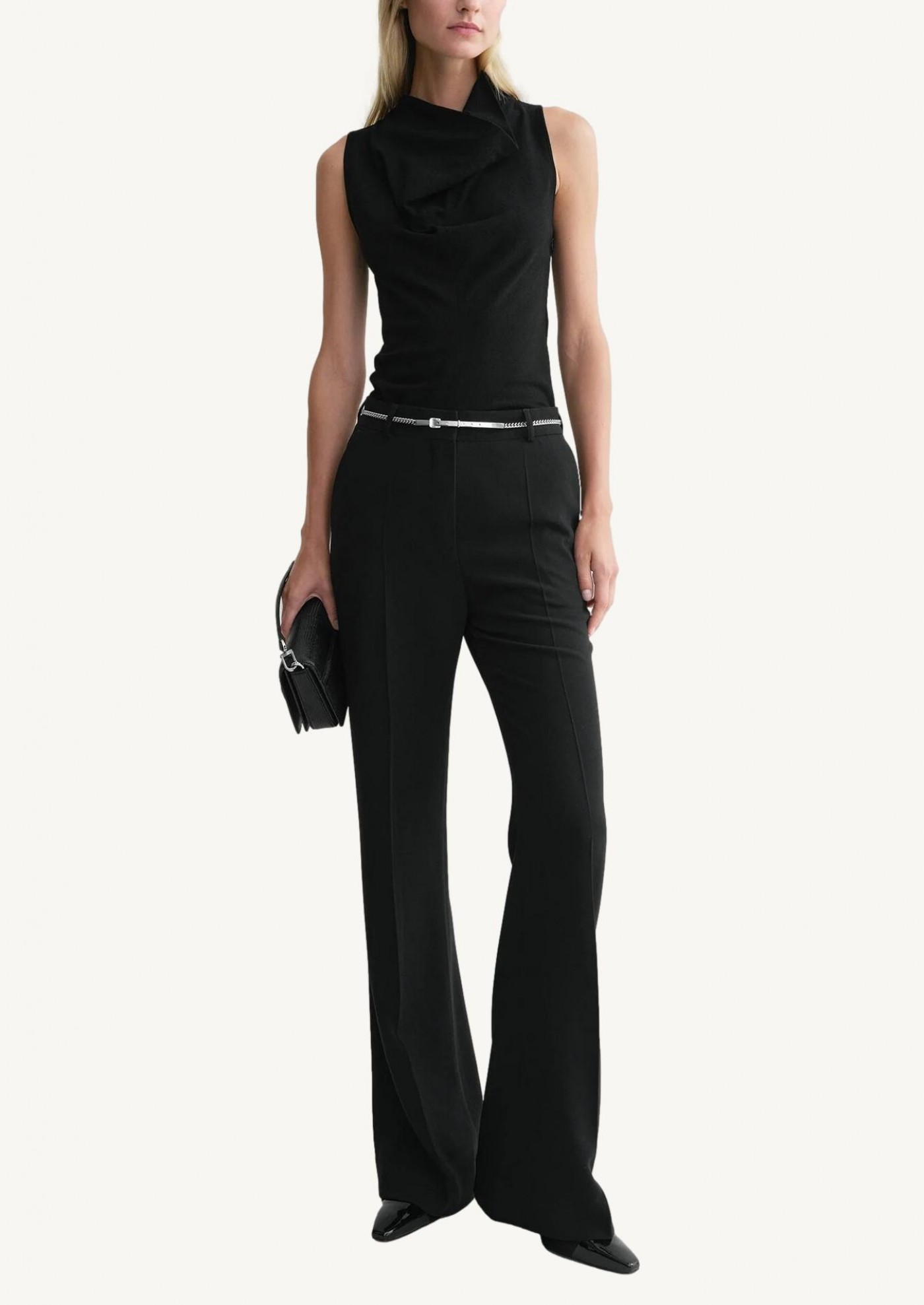 Flared evening trousers black