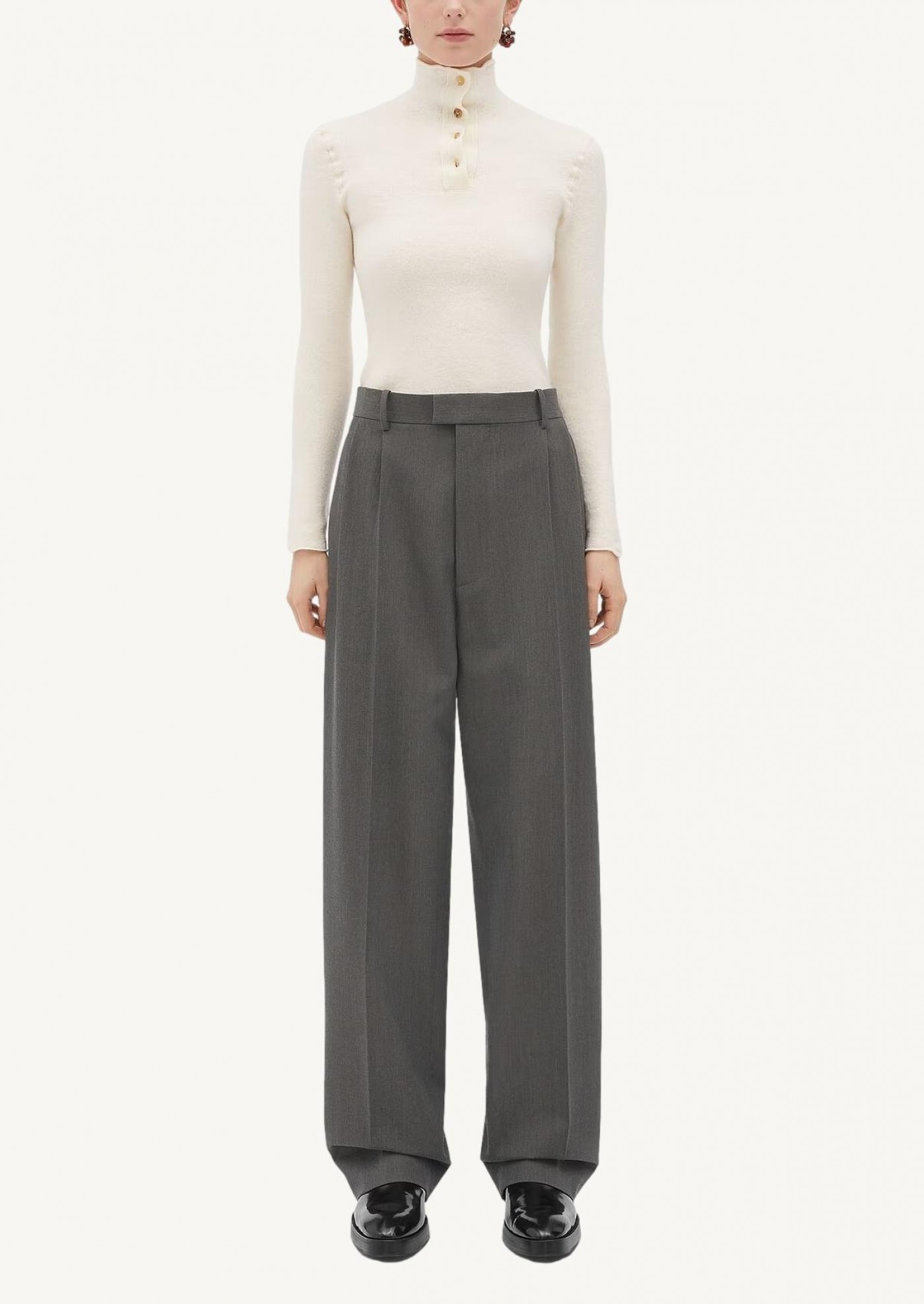 Pantalon en laine légère gris